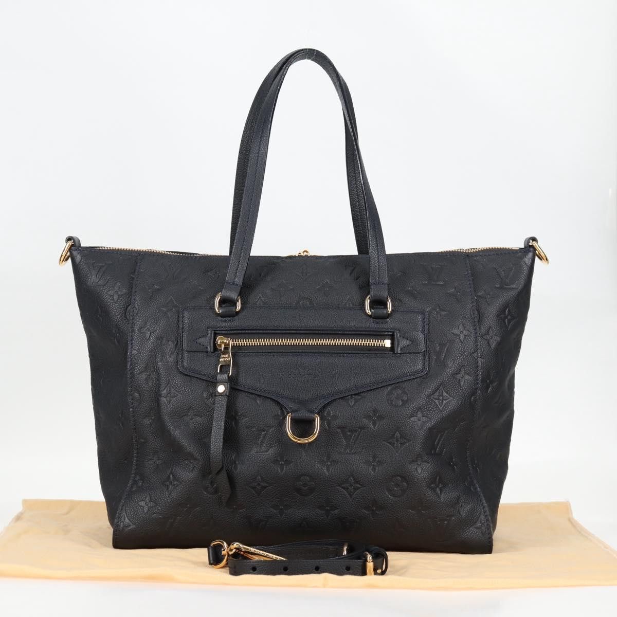 LOUIS VUITTON Monogram Empreinte Lumineuse PM Tote Bag Black