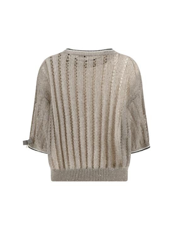 Brunello Cucinelli BRUNELLO CUCINELLI Women Sweater MCO559400 CJK08 BEIGE Size XXL / US 16-18 / IT 52-54 - 2 Thumbnail