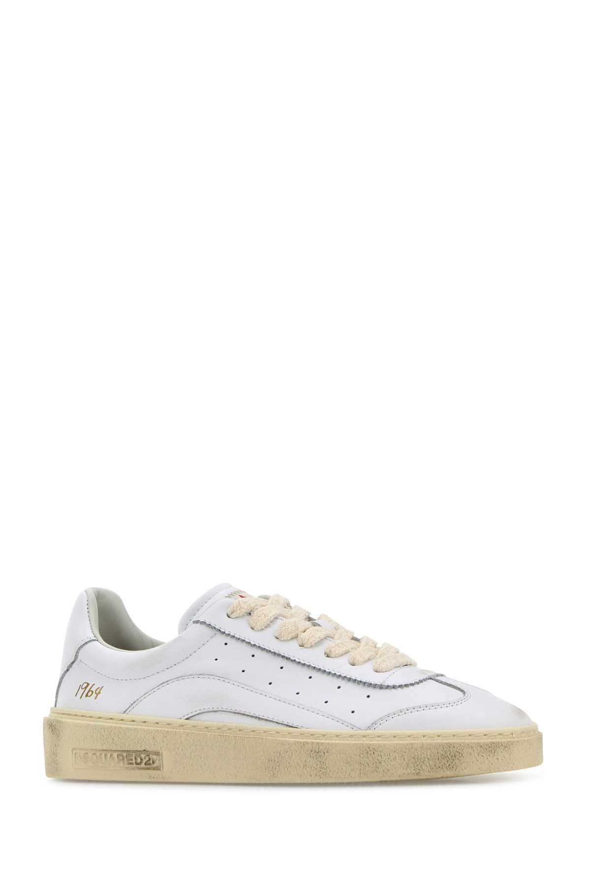 Dsquared2 White Leather Rider Sneakers Size US 8.5 / IT 38.5 - 2 Thumbnail