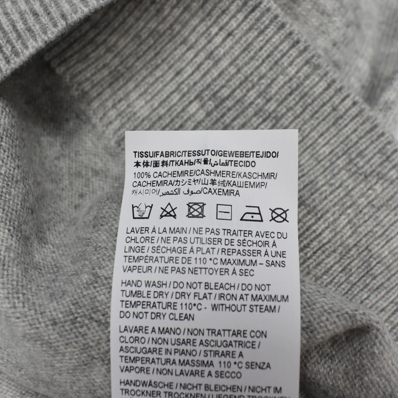 Saint Laurent Paris Saint Laurent Gray 100% Cashmere V-Neck Sweater Size US L / EU 52-54 / 3 - 9 Thumbnail