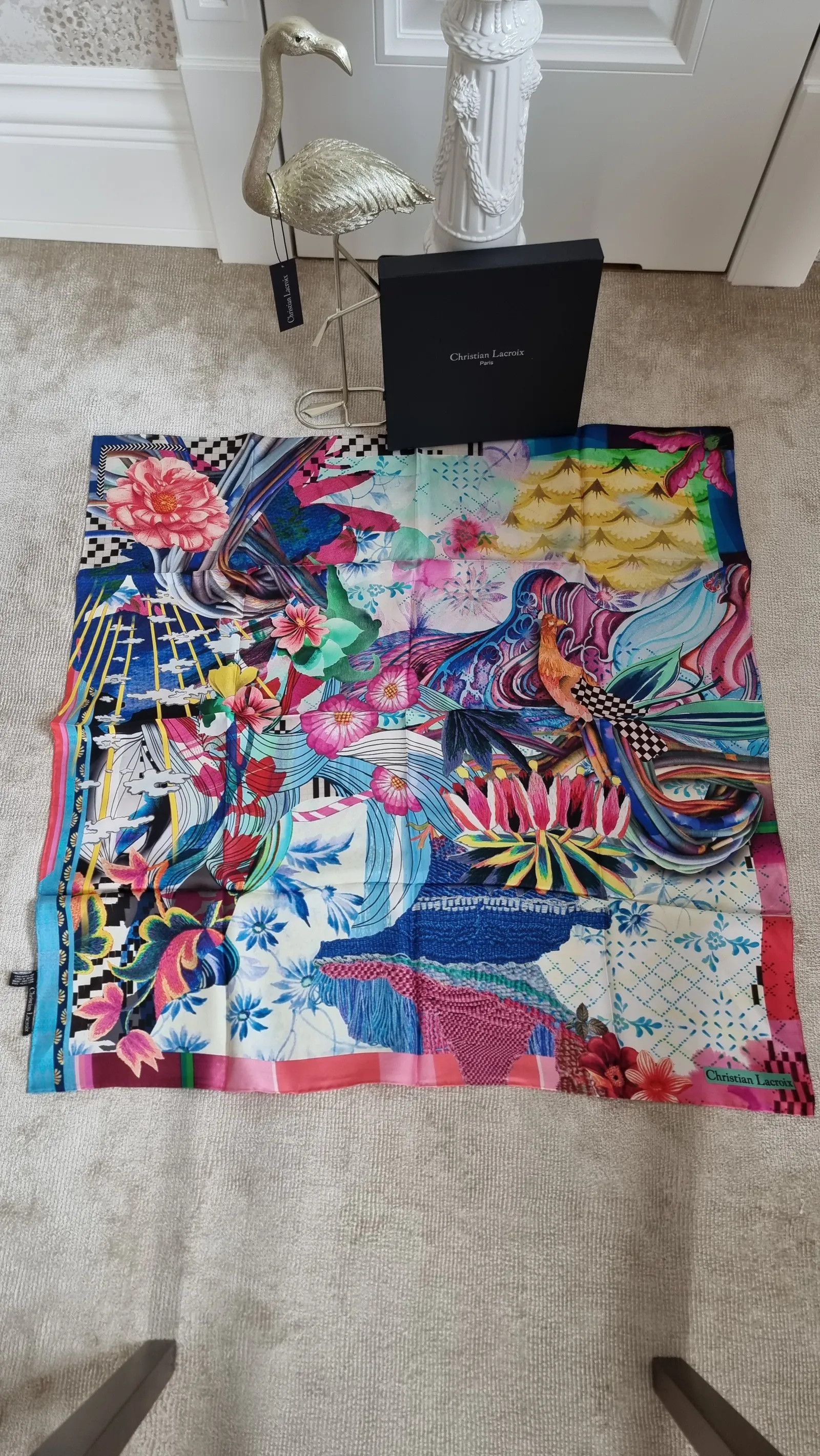 Designer DESIGNER CHRISTIAN LACROIX SIDEN SJAL Scarf Size ONE SIZE - 4 Thumbnail