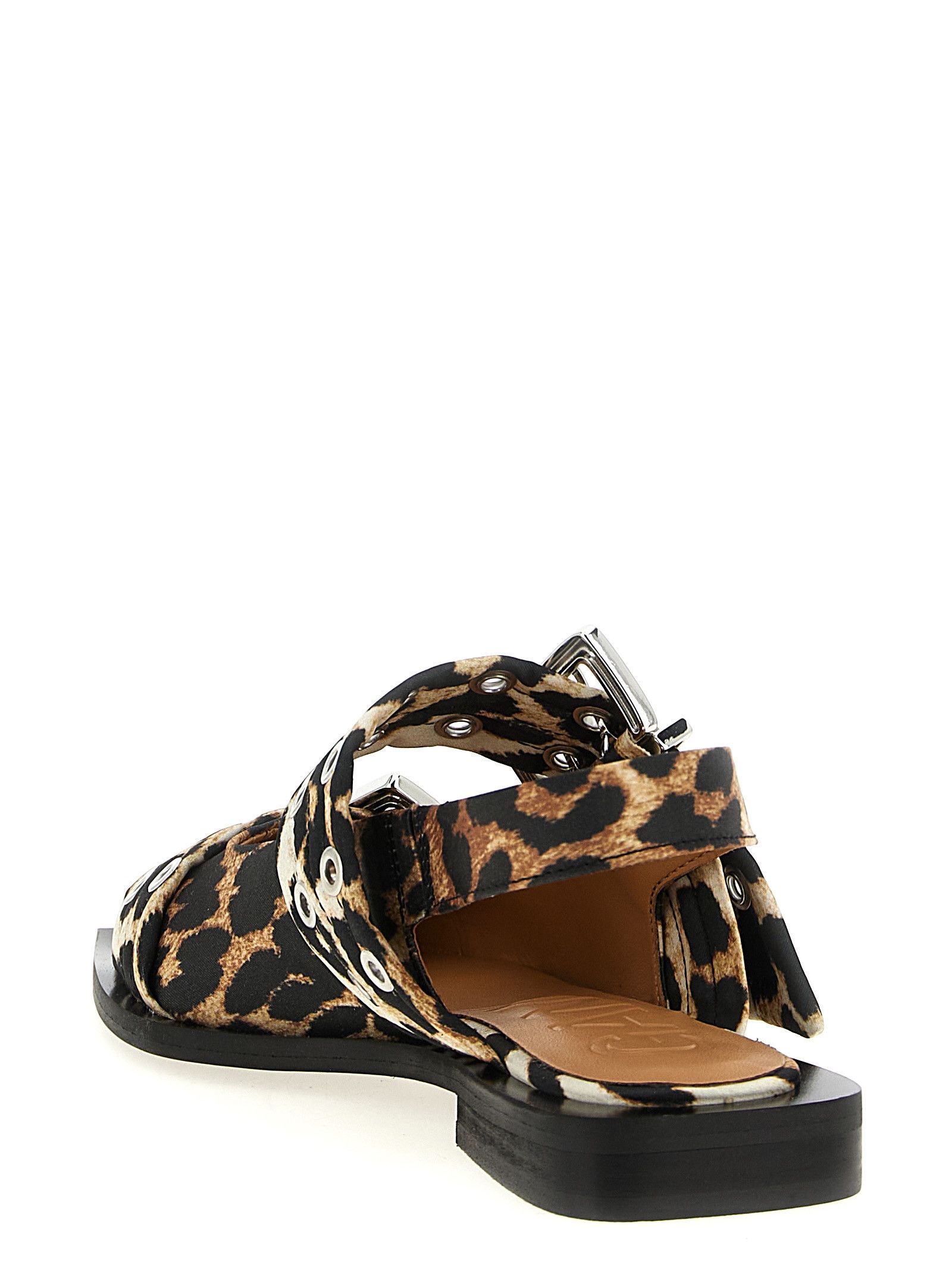 Ganni 'Leopard Satin Feminine Buckle' Slingback Size US 6 / IT 36 - 3 Thumbnail