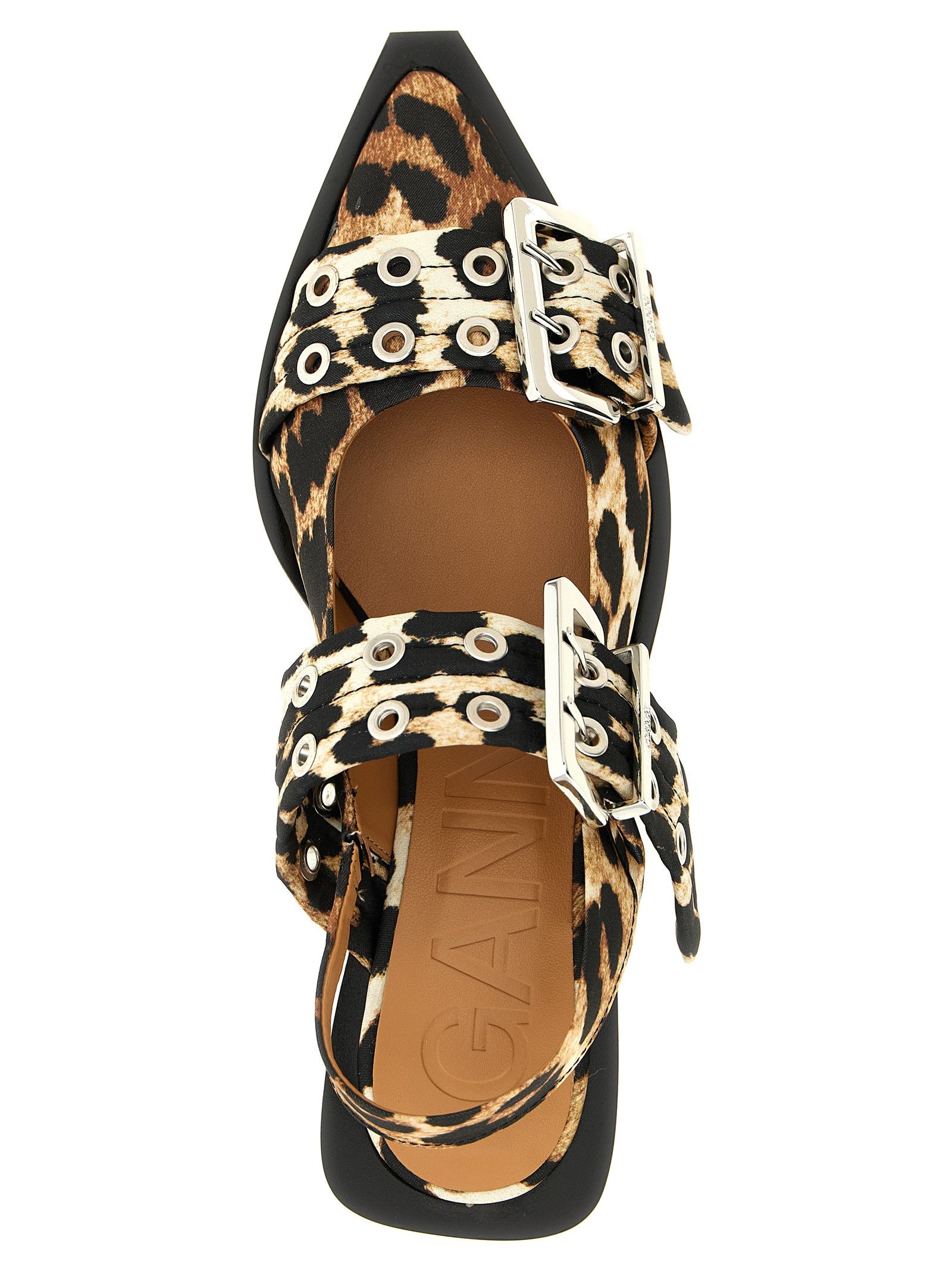 Ganni 'Leopard Satin Feminine Buckle' Slingback Size US 6 / IT 36 - 4 Thumbnail