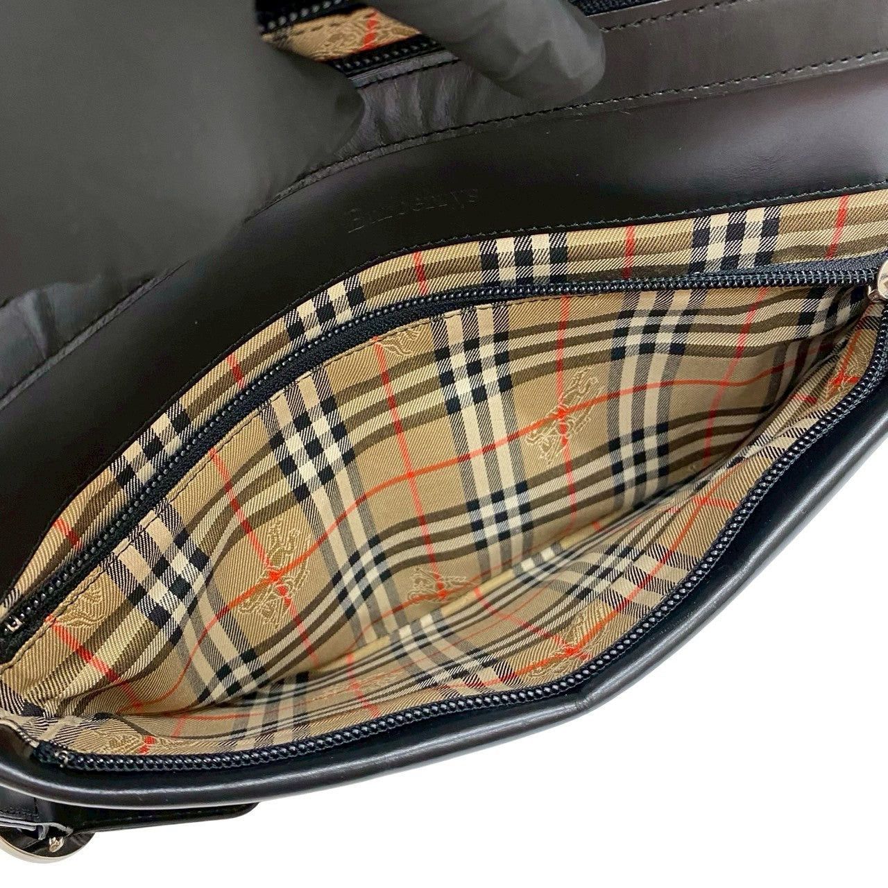 Burberry Burberry Shoulder Bag Black Leather Size ONE SIZE - 10 Thumbnail