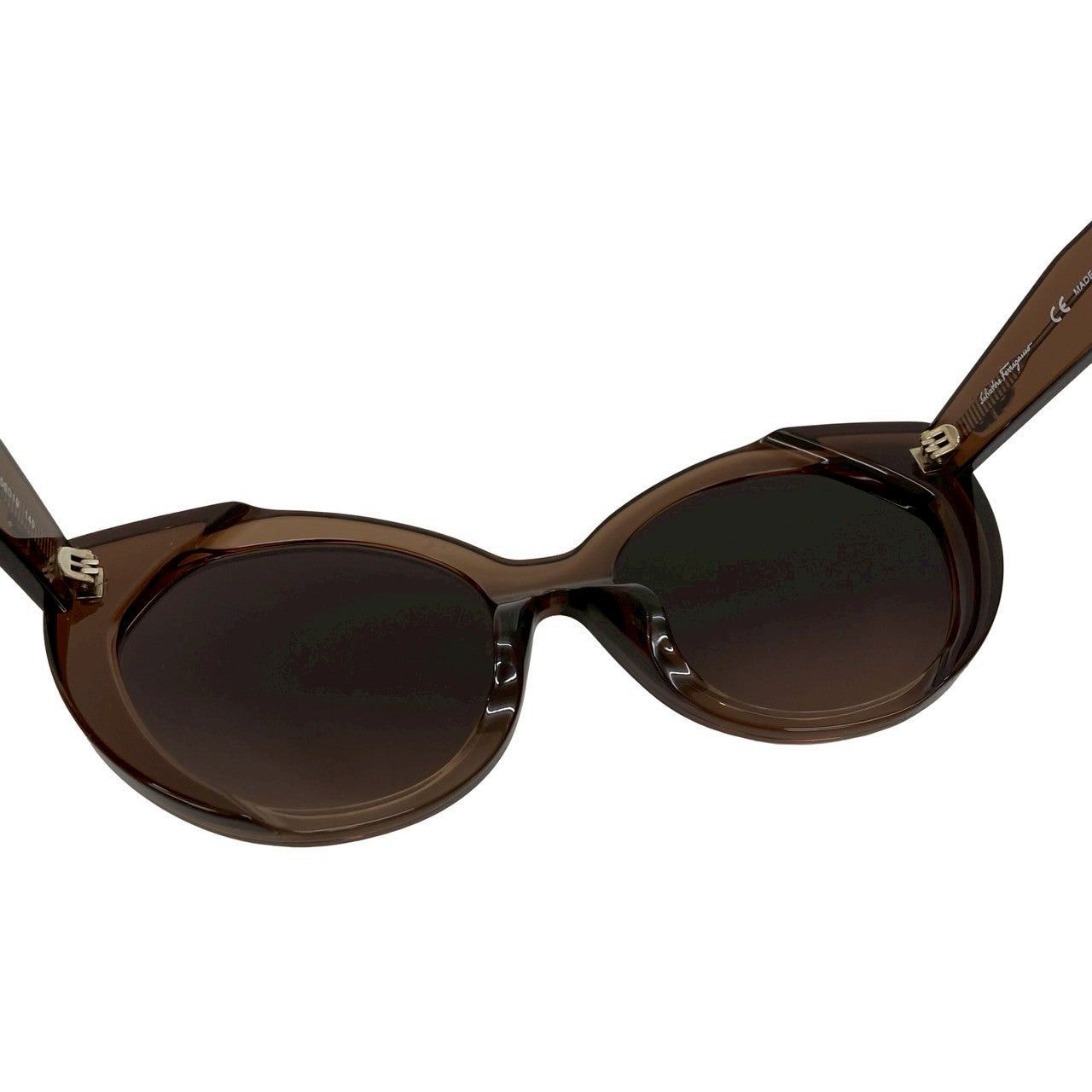 Salvatore Ferragamo Salvatore Ferragamo Sunglasses Brown Plastic Size ONE SIZE - 7 Thumbnail