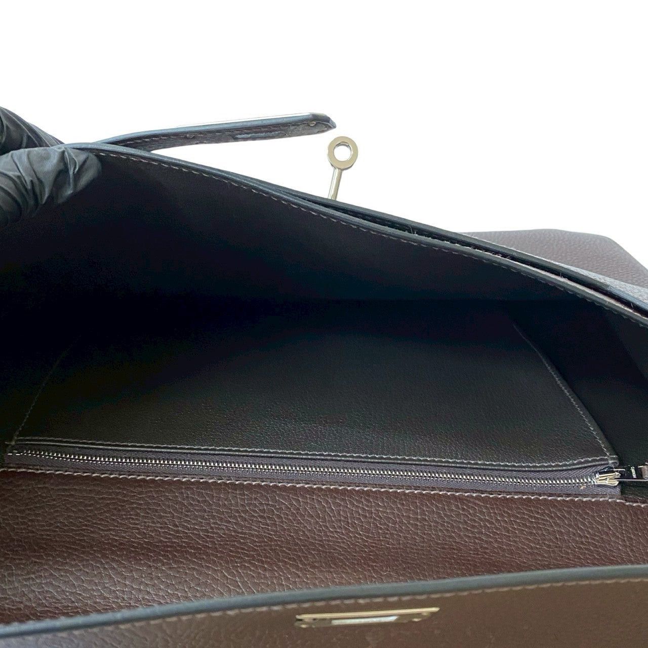 Hermes Hermes Handbag Brown Leather Size ONE SIZE - 9 Thumbnail