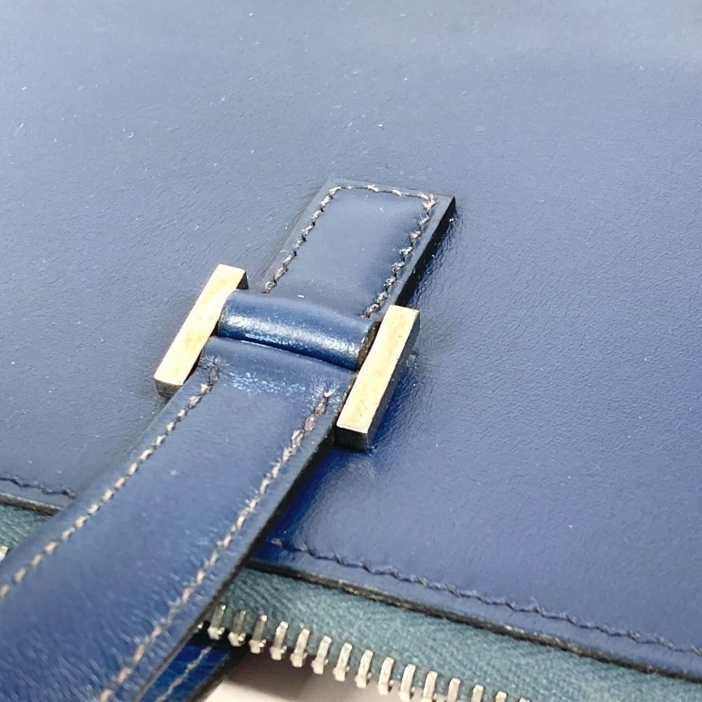 Hermes Hermes Escapada Tote Bag Handbag Porte-Documents Business Box Calf Unisex Blue Size ONE SIZE - 9 Thumbnail