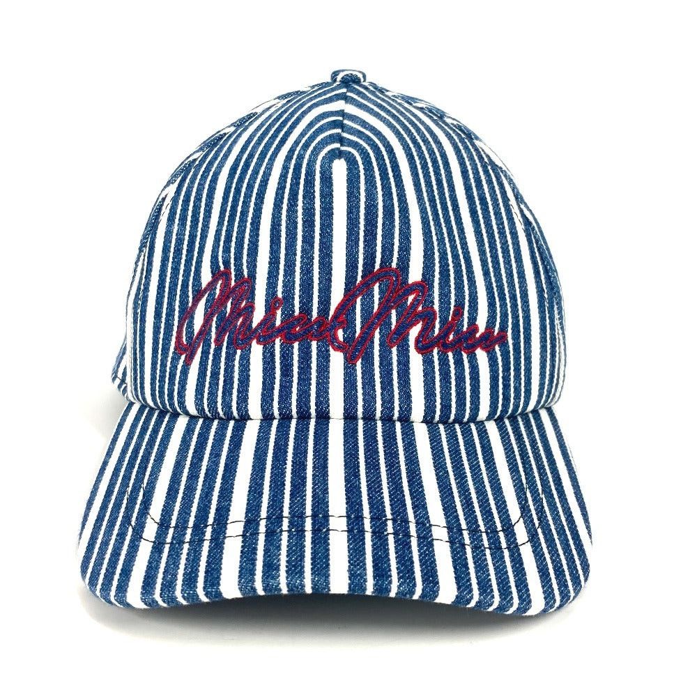 Miu Miu Miumiu 5Hc179 Logo Stripe Chapeau Cap Baseball Cotton Women Blue Size ONE SIZE - 2 Thumbnail