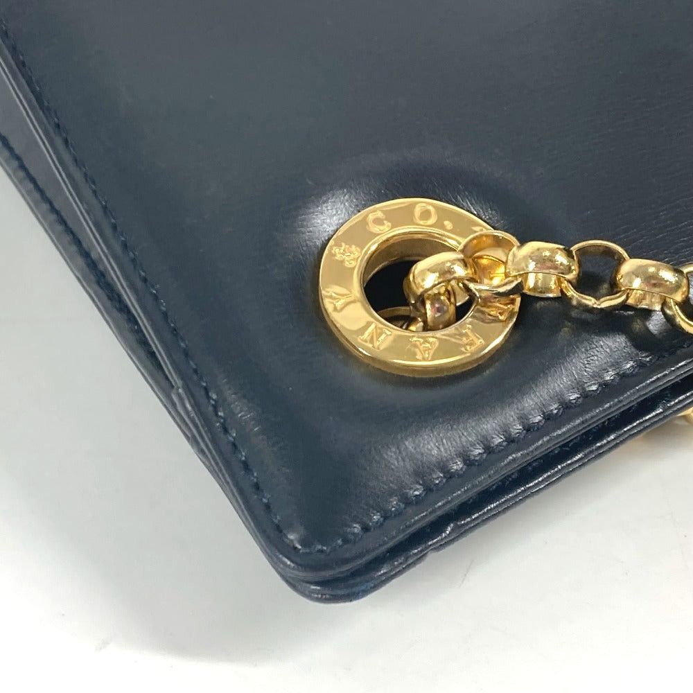 Tiffany & Co. Round Logo Big Briefcase Double Chain Bag Tote Shoulder Leather Women Navy Size ONE SIZE - 10 Thumbnail