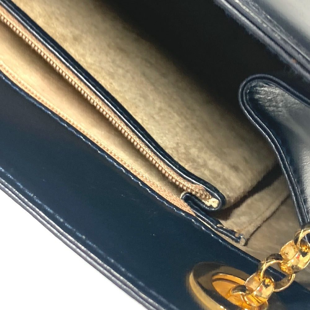 Tiffany & Co. Round Logo Big Briefcase Double Chain Bag Tote Shoulder Leather Women Navy Size ONE SIZE - 16 Thumbnail