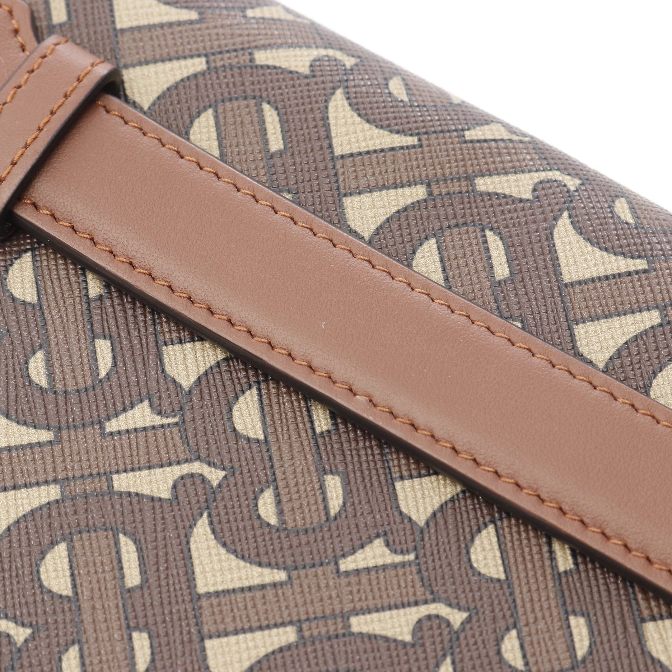 Burberry Burberry Tb Monogram Clutch Bag Leather Beige Brown Size ONE SIZE - 7 Thumbnail