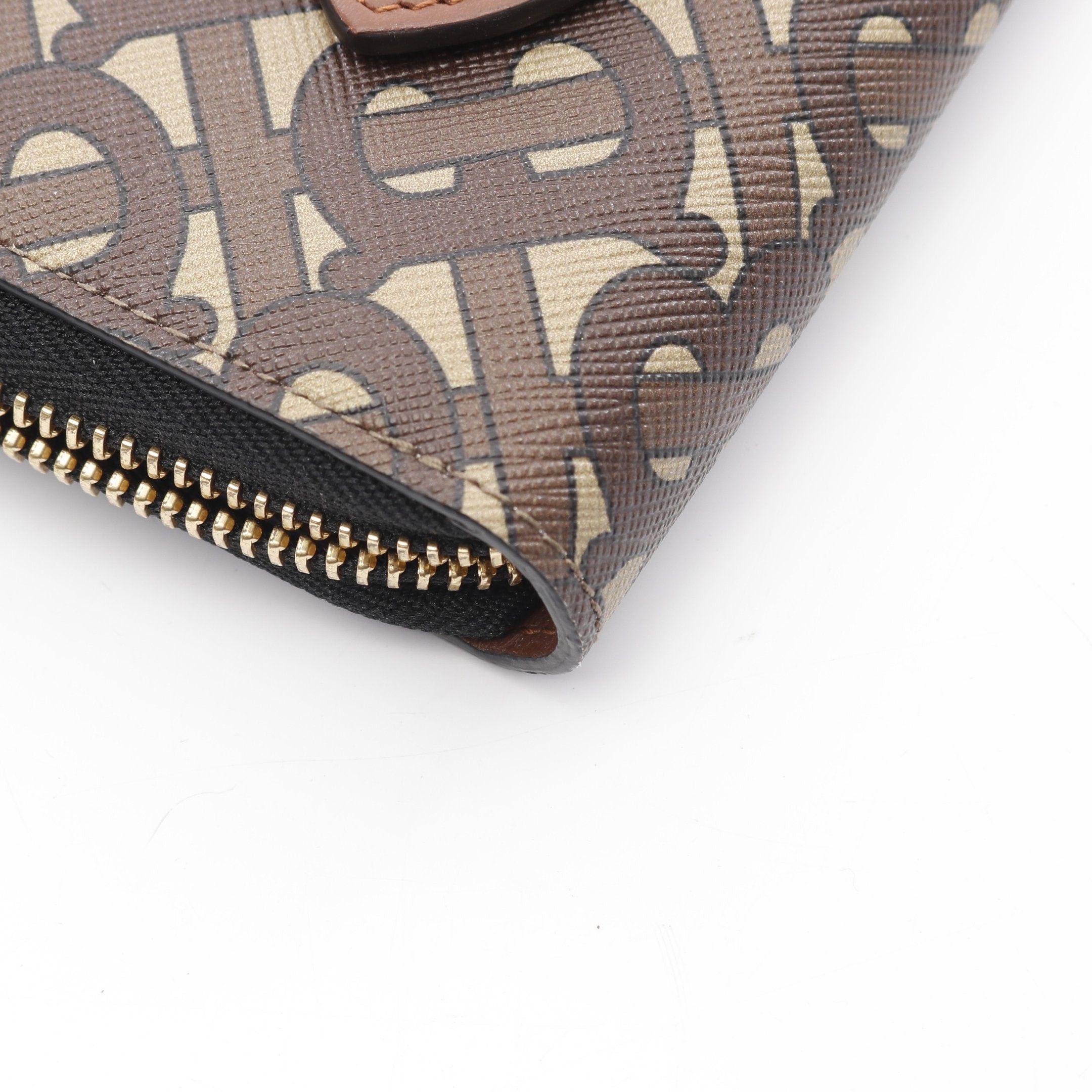 Burberry Burberry Tb Monogram Clutch Bag Leather Beige Brown Size ONE SIZE - 5 Thumbnail