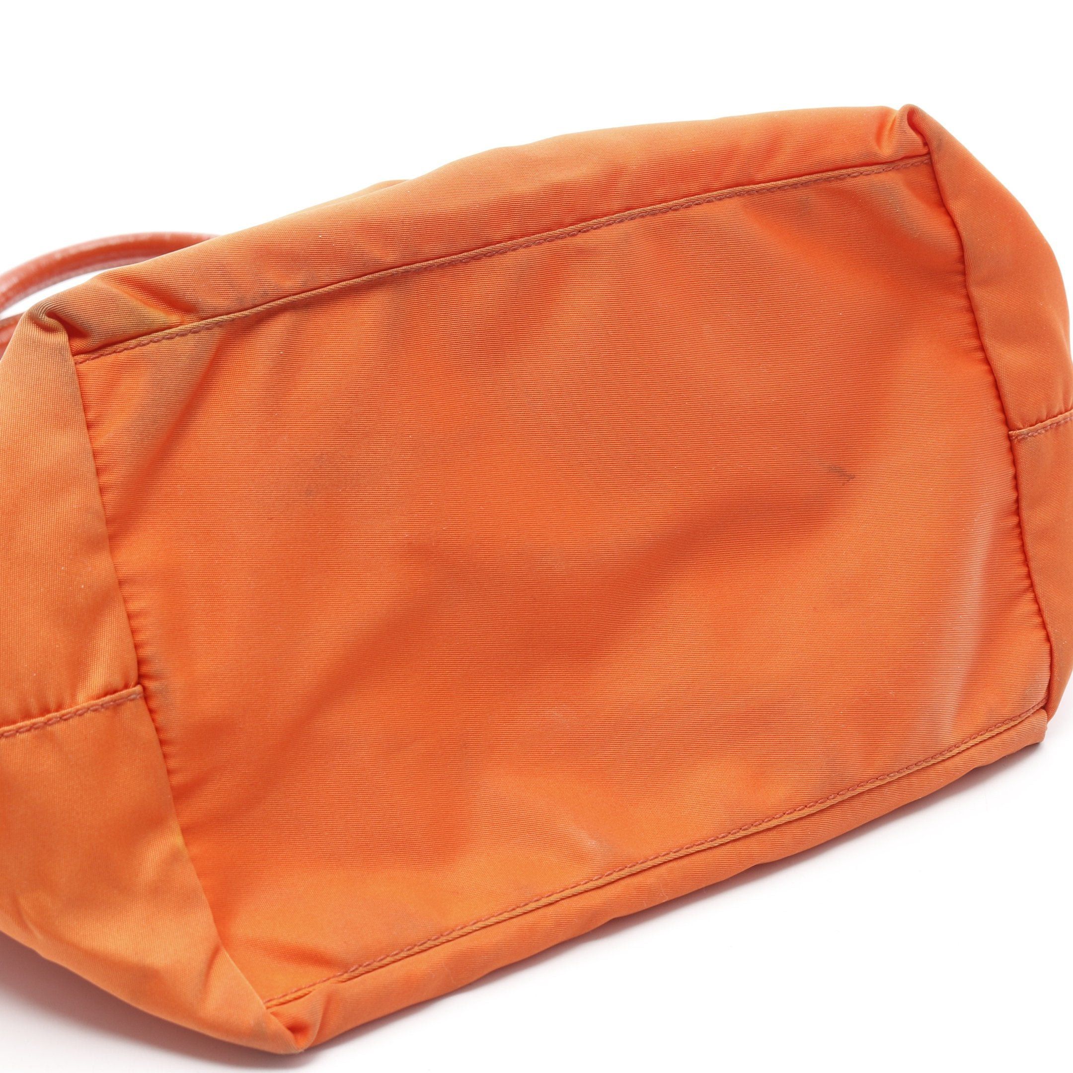 Prada Prada Nylon Jacquard Handbag Patent Leather Orange Size ONE SIZE - 11 Thumbnail