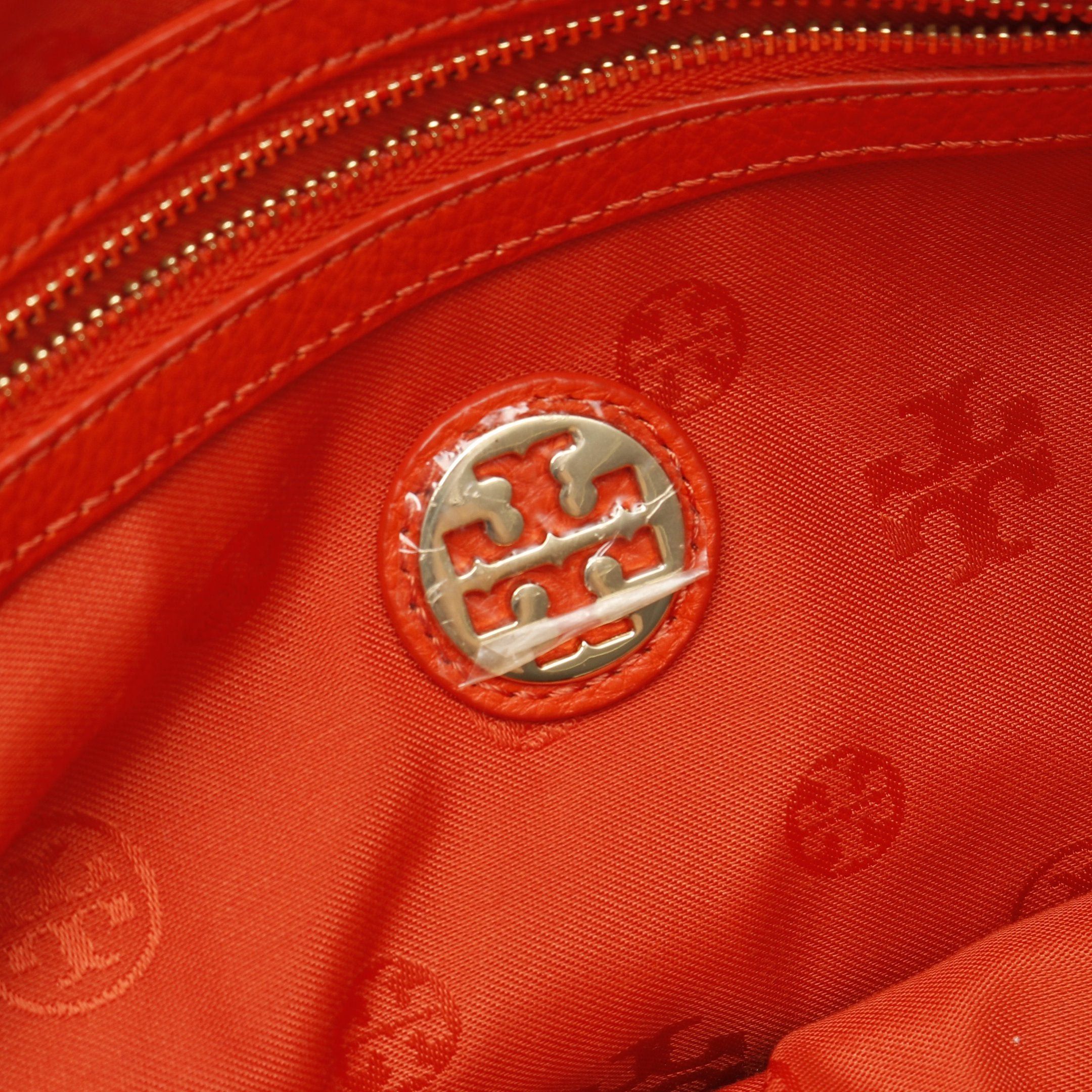Tory Burch Tory Burch Marion Small Tote Chain Shoulder Bag Leather Orange Red Size ONE SIZE - 4 Thumbnail