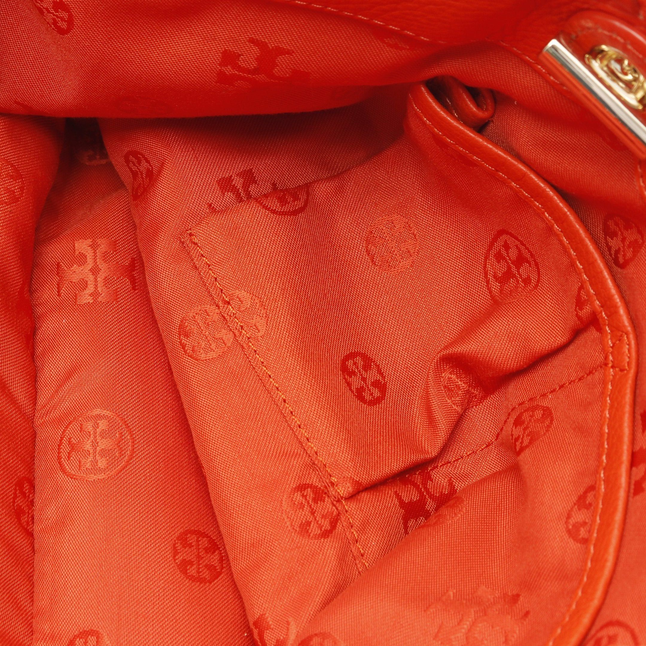 Tory Burch Tory Burch Marion Small Tote Chain Shoulder Bag Leather Orange Red Size ONE SIZE - 10 Thumbnail
