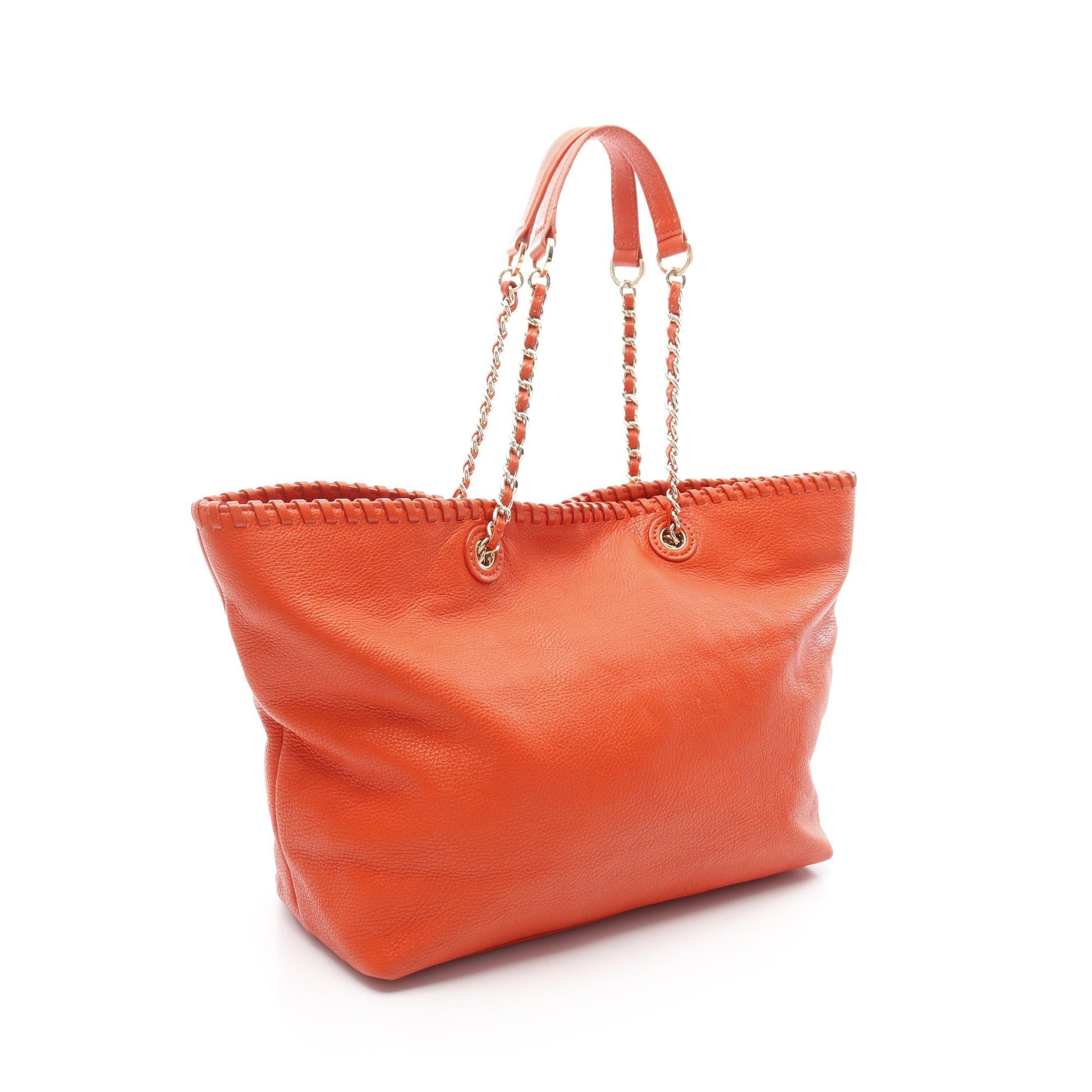 Tory Burch Tory Burch Marion Small Tote Chain Shoulder Bag Leather Orange Red Size ONE SIZE - 2 Thumbnail