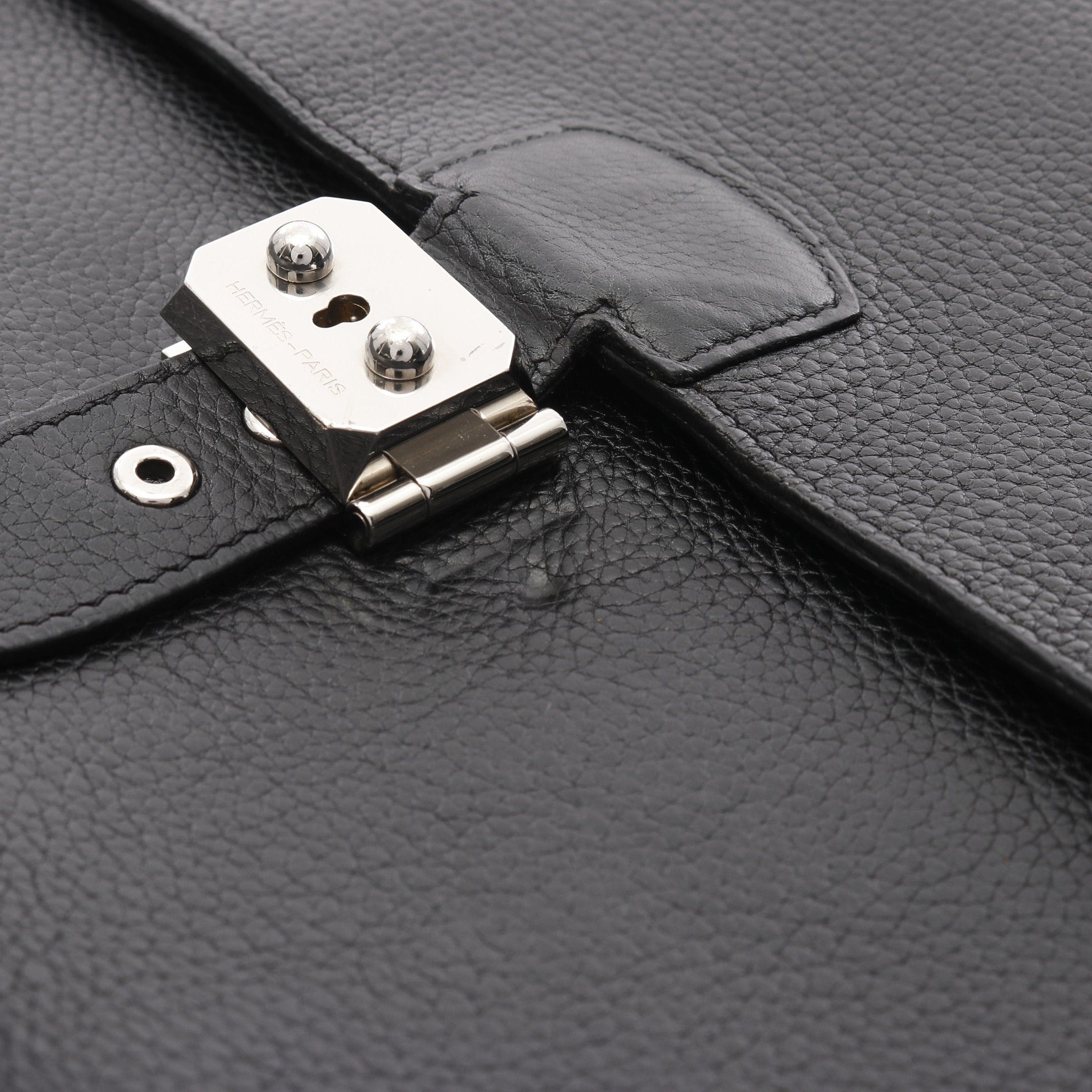 Hermes Hermes Sac Adepesh 38 Business Bag Briefcase Togo Black Silver Hardware □L Stamp Size ONE SIZE - 11 Thumbnail