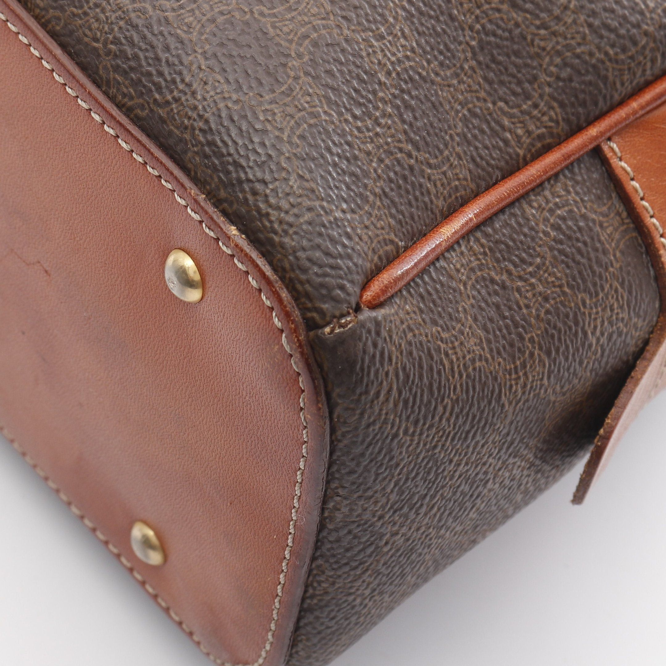 Celine Celine Macadam Handbag Leather Dark Brown Size ONE SIZE - 5 Thumbnail