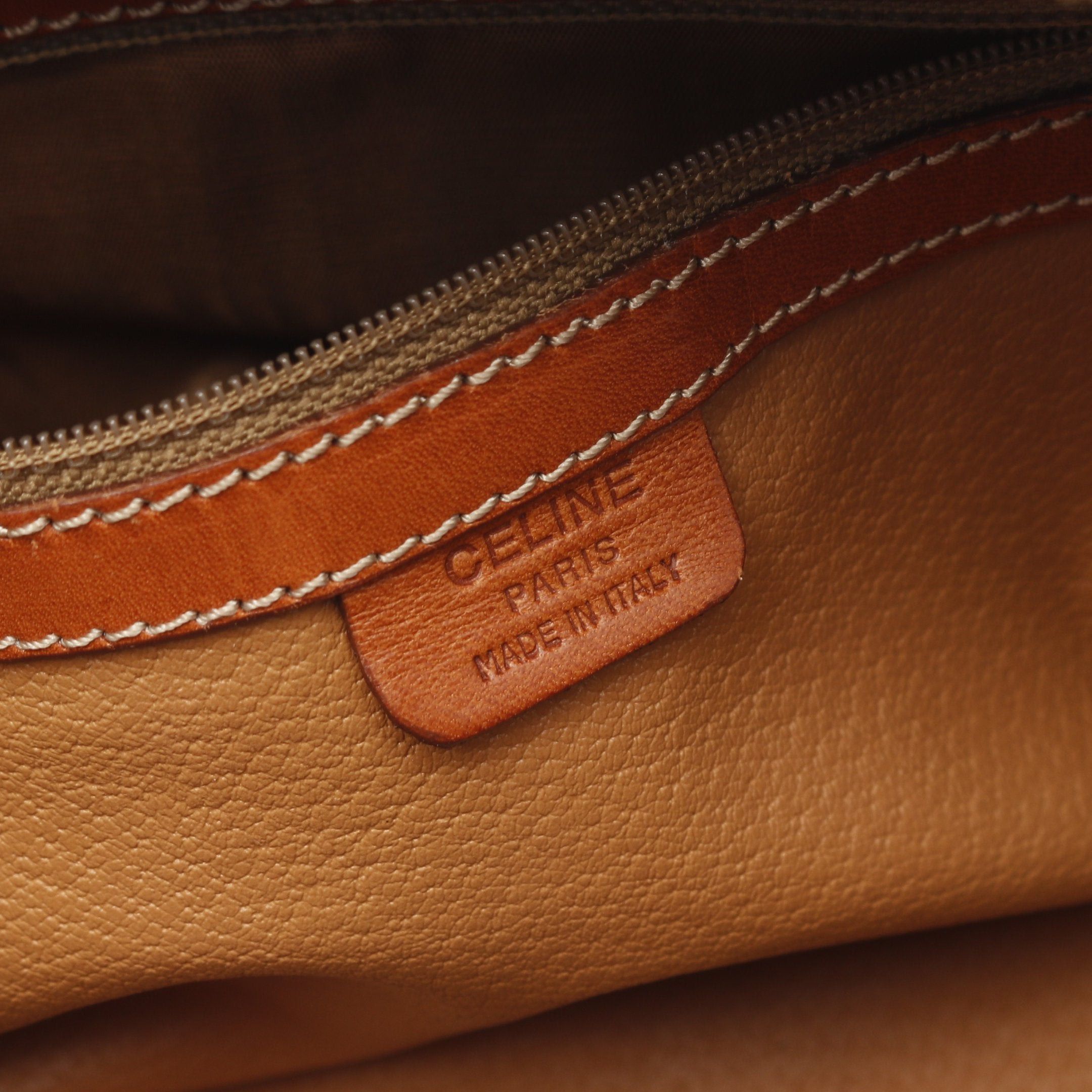 Celine Celine Macadam Handbag Leather Dark Brown Size ONE SIZE - 4 Thumbnail