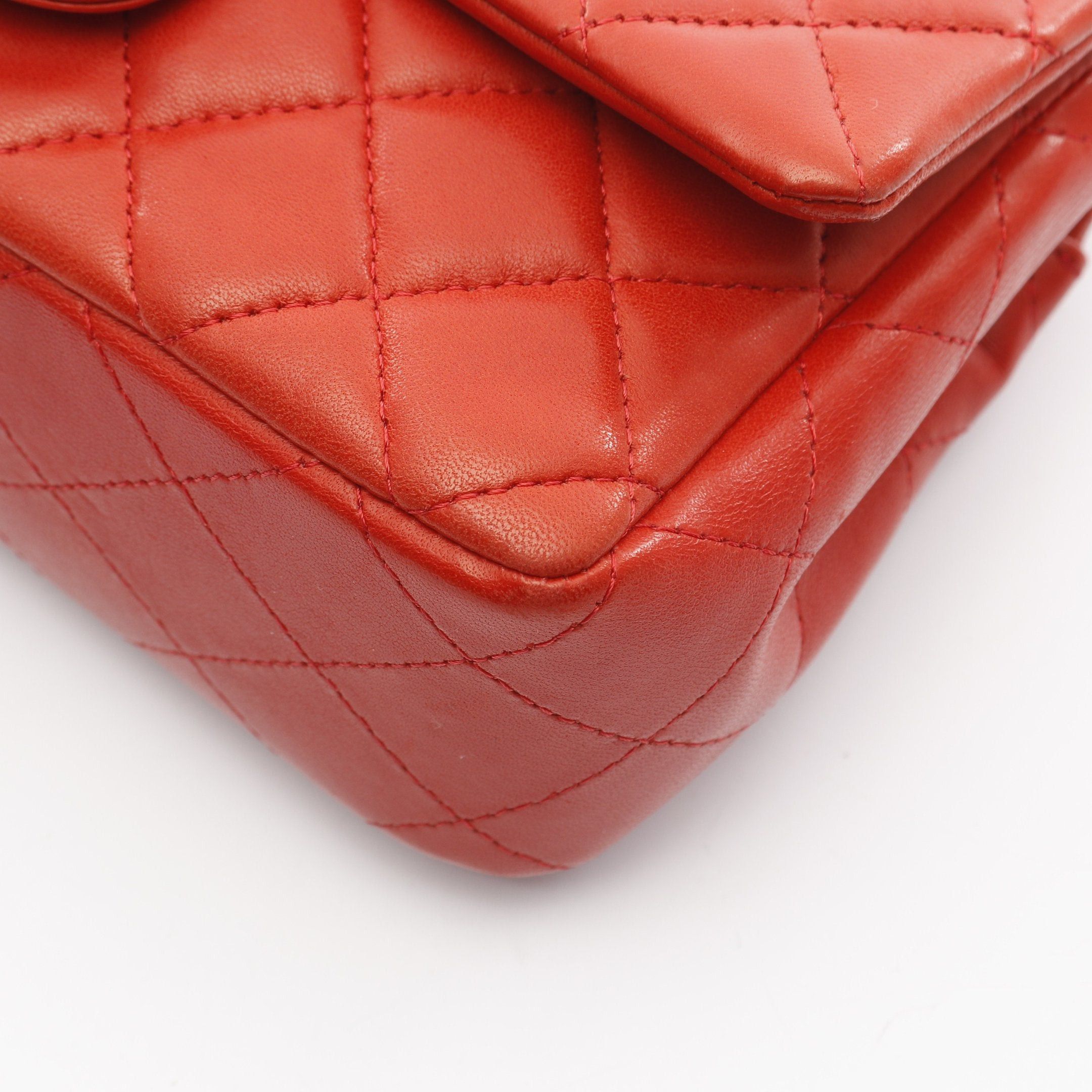 Chanel Chanel Matelasse Double Chain Shoulder Bag Lambskin Red Silver Hardware Size ONE SIZE - 6 Thumbnail