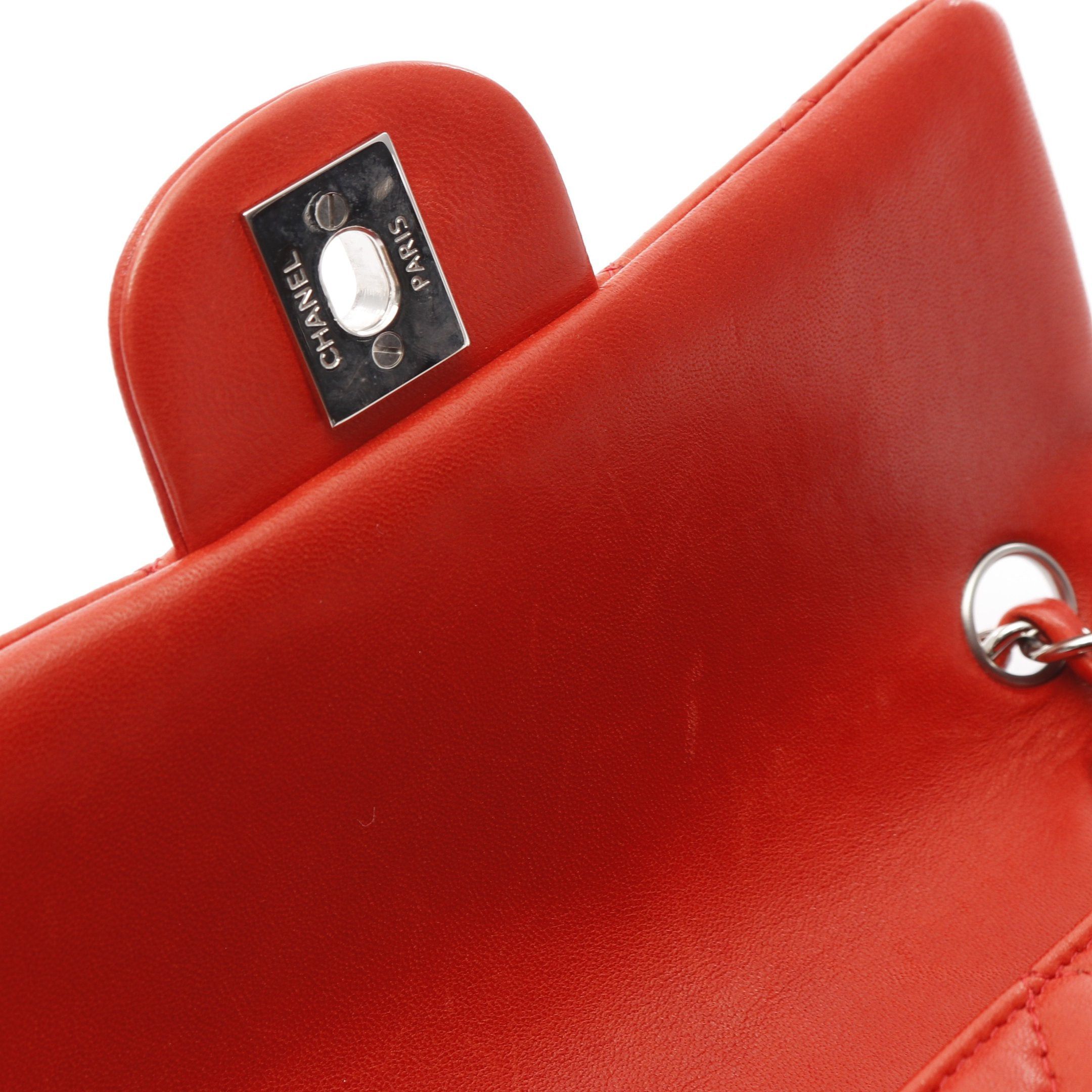 Chanel Chanel Matelasse Double Chain Shoulder Bag Lambskin Red Silver Hardware Size ONE SIZE - 9 Thumbnail