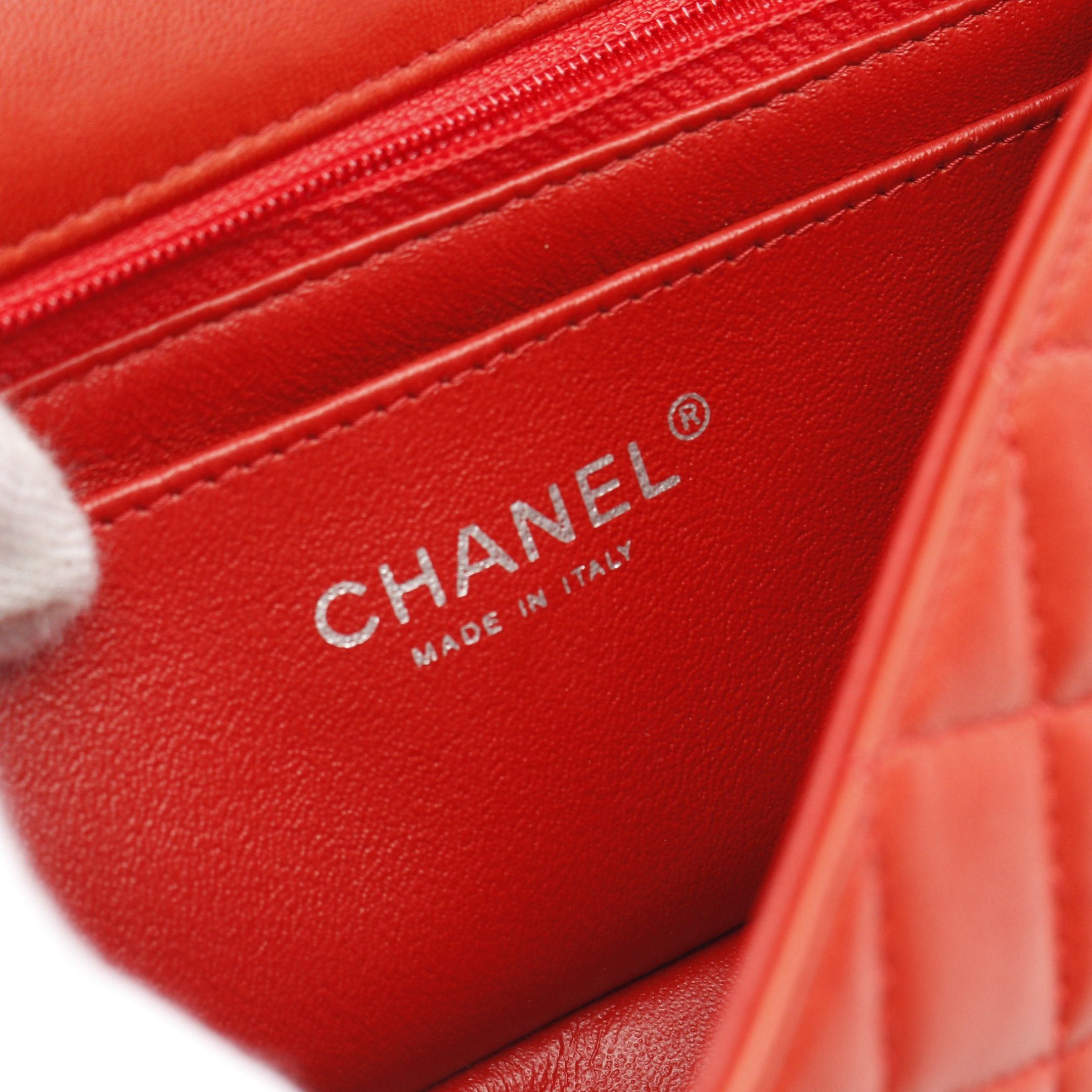Chanel Chanel Matelasse Double Chain Shoulder Bag Lambskin Red Silver Hardware Size ONE SIZE - 4 Thumbnail