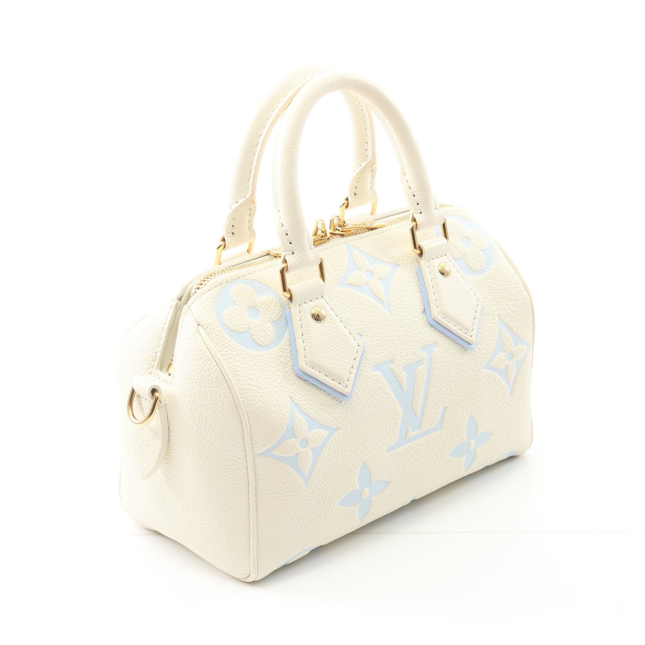 Louis Vuitton Louis Vuitton Speedy 20 Bicolor Monogram Empreinte Handbag Leather Off White Light Blue Size ONE SIZE - 2 Thumbnail