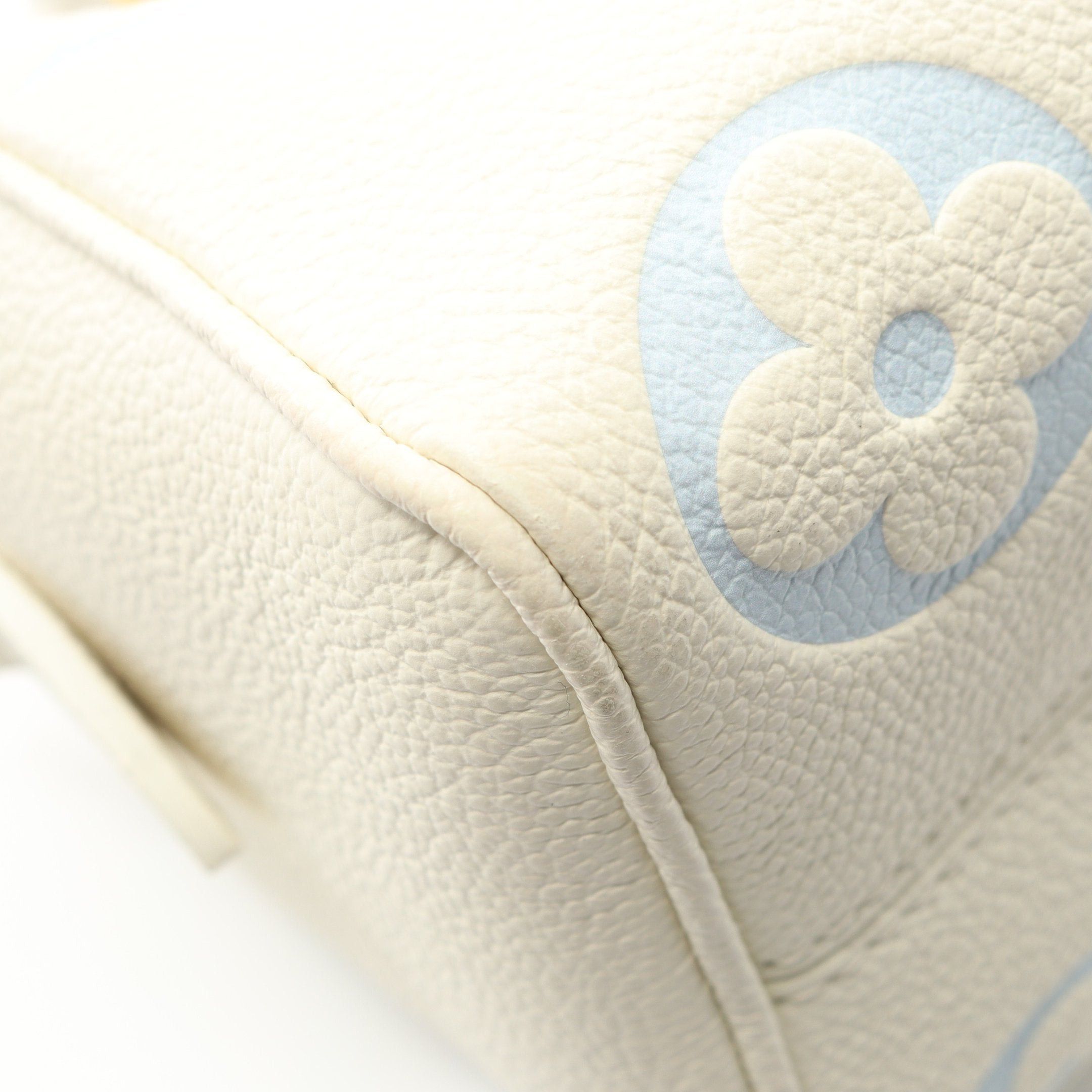Louis Vuitton Louis Vuitton Speedy 20 Bicolor Monogram Empreinte Handbag Leather Off White Light Blue Size ONE SIZE - 6 Thumbnail