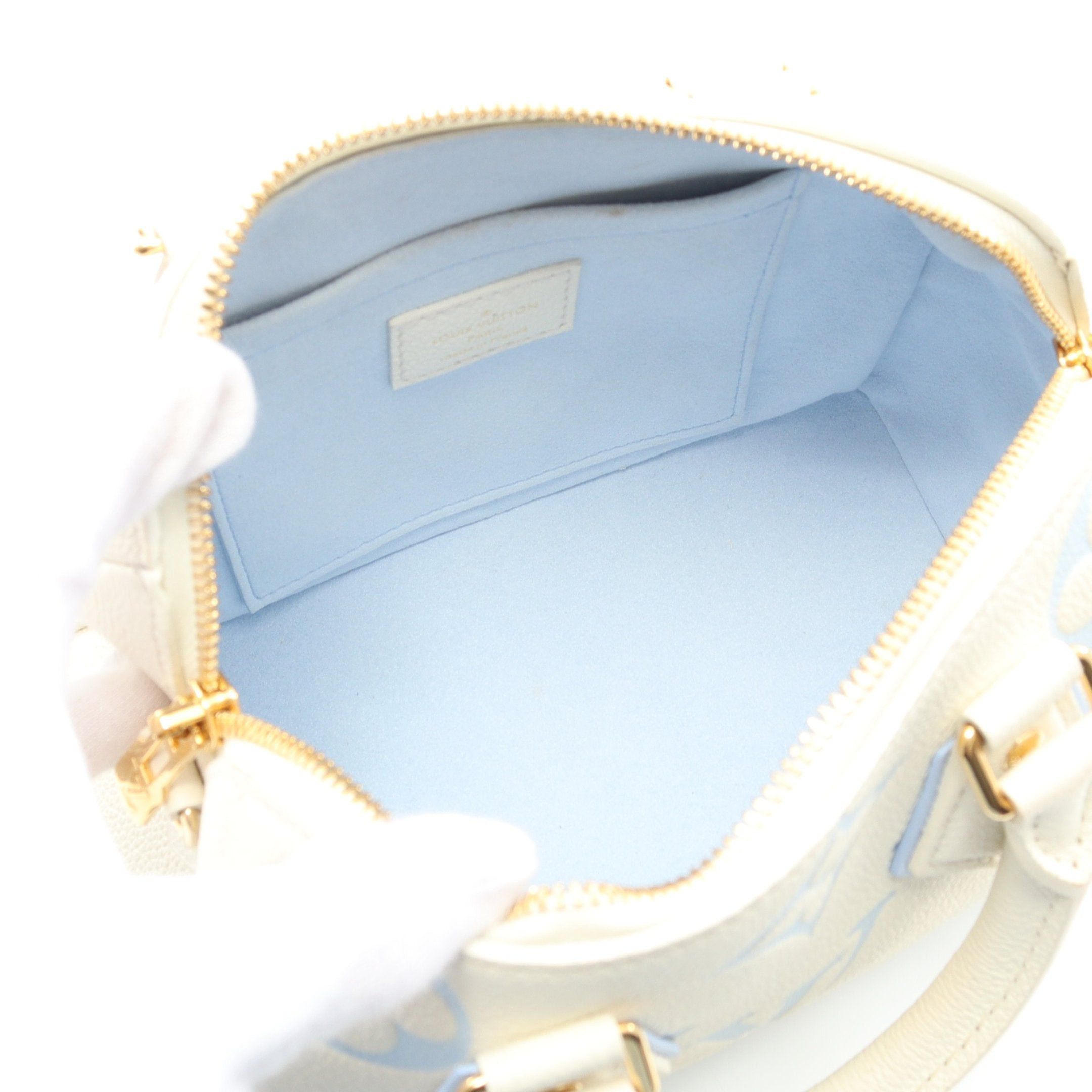 Louis Vuitton Louis Vuitton Speedy 20 Bicolor Monogram Empreinte Handbag Leather Off White Light Blue Size ONE SIZE - 3 Thumbnail