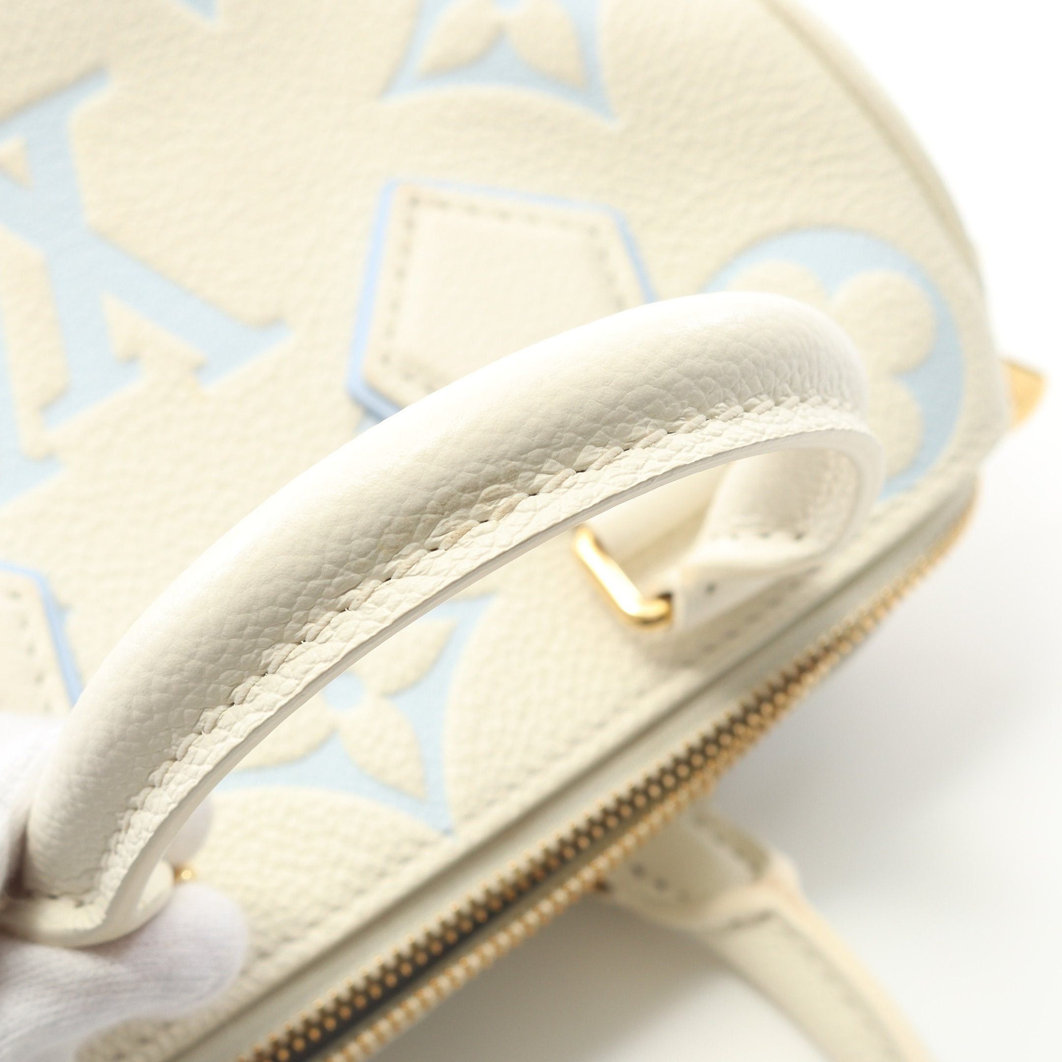 Louis Vuitton Louis Vuitton Speedy 20 Bicolor Monogram Empreinte Handbag Leather Off White Light Blue Size ONE SIZE - 8 Thumbnail