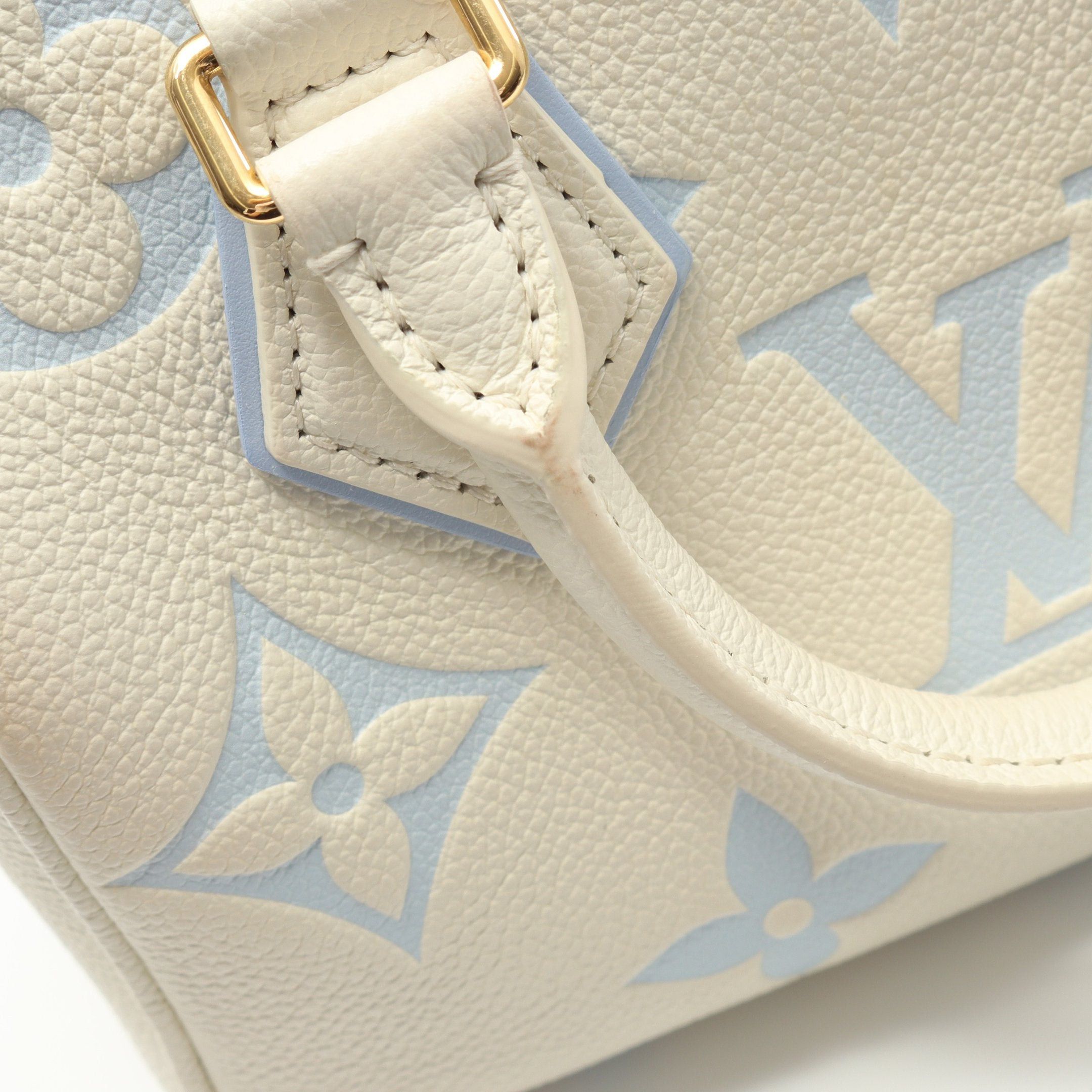 Louis Vuitton Louis Vuitton Speedy 20 Bicolor Monogram Empreinte Handbag Leather Off White Light Blue Size ONE SIZE - 7 Thumbnail
