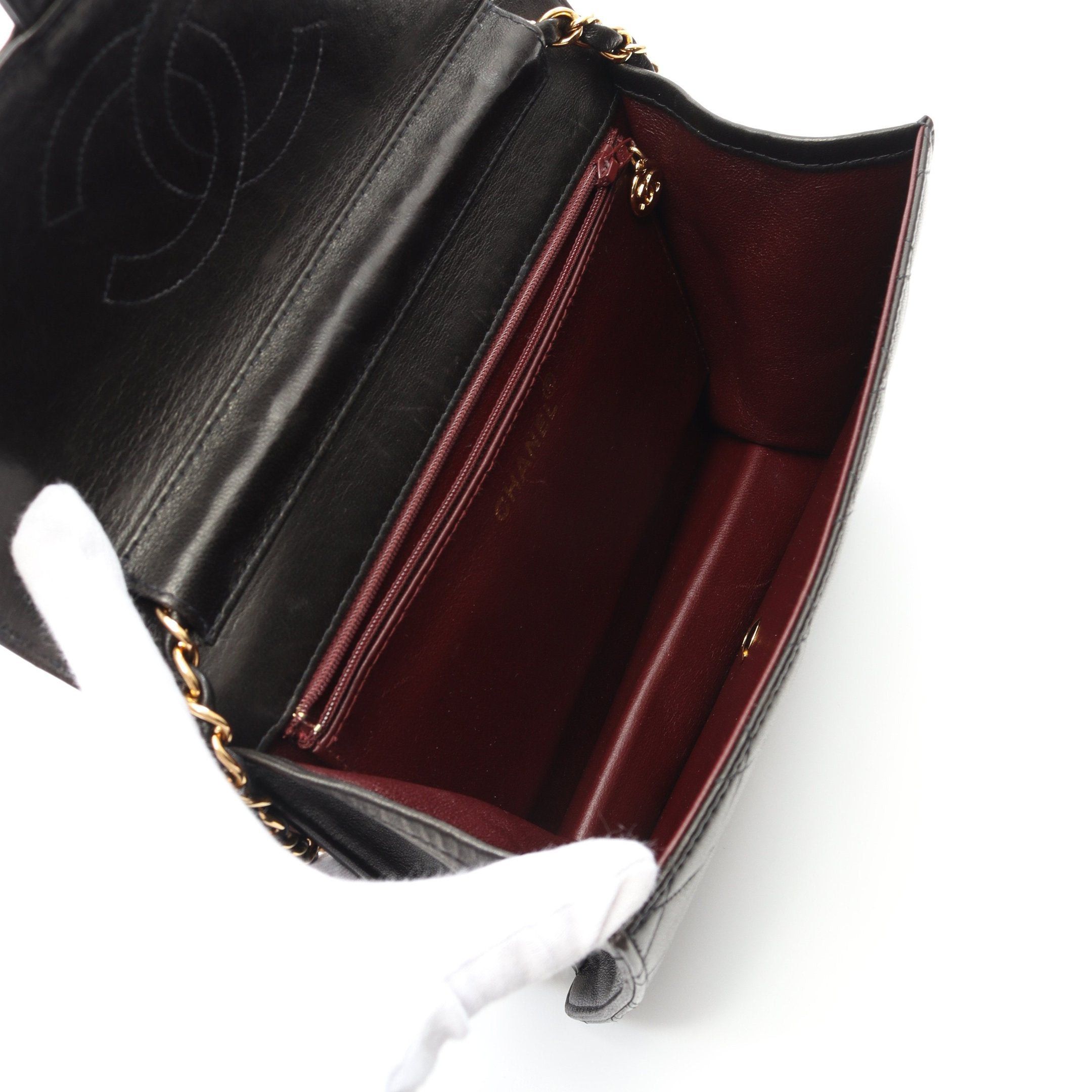 Chanel Chanel Matelasse Single Flap Chain Shoulder Bag Lambskin Black Gold Hardware Push Lock Size ONE SIZE - 3 Thumbnail
