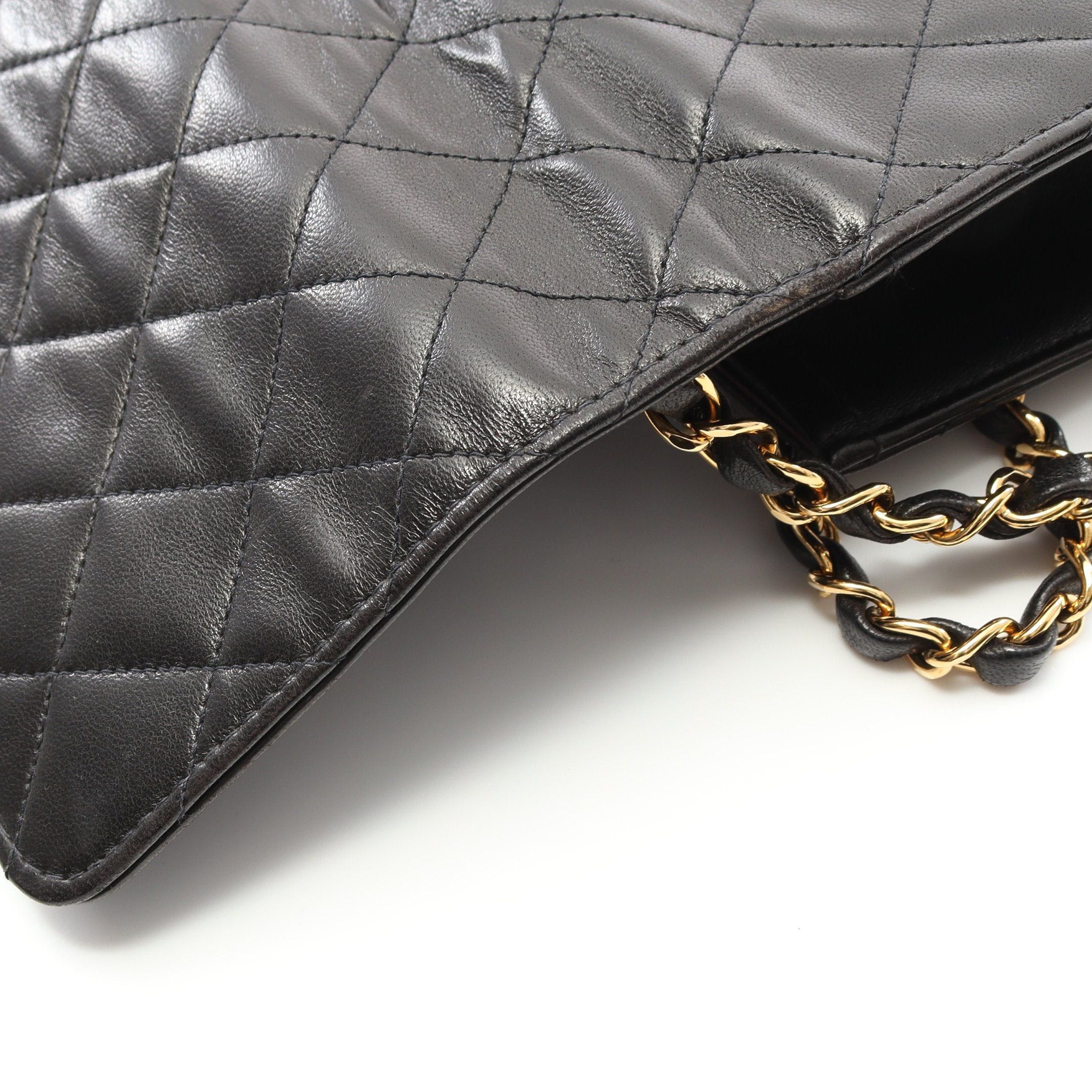 Chanel Chanel Matelasse Single Flap Chain Shoulder Bag Lambskin Black Gold Hardware Push Lock Size ONE SIZE - 11 Thumbnail