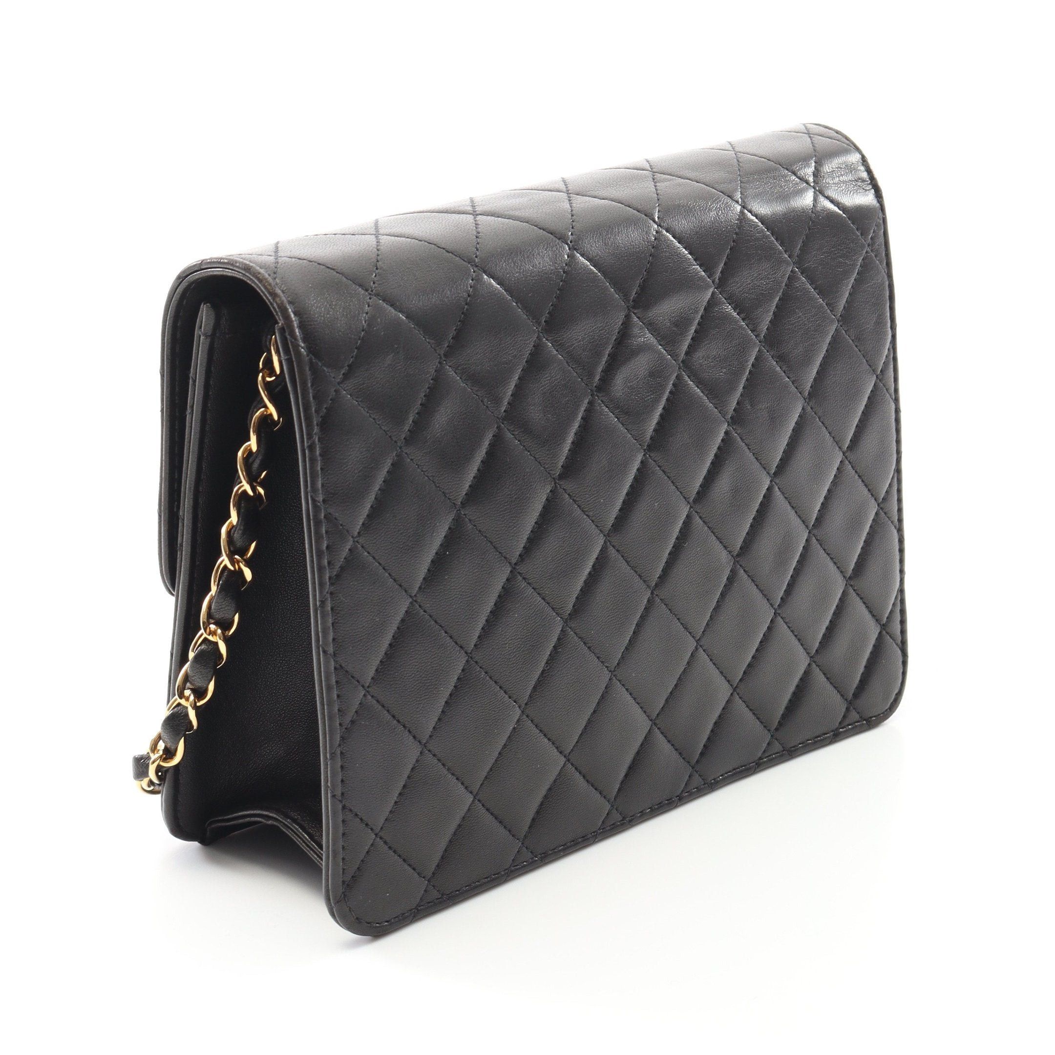Chanel Chanel Matelasse Single Flap Chain Shoulder Bag Lambskin Black Gold Hardware Push Lock Size ONE SIZE - 2 Thumbnail