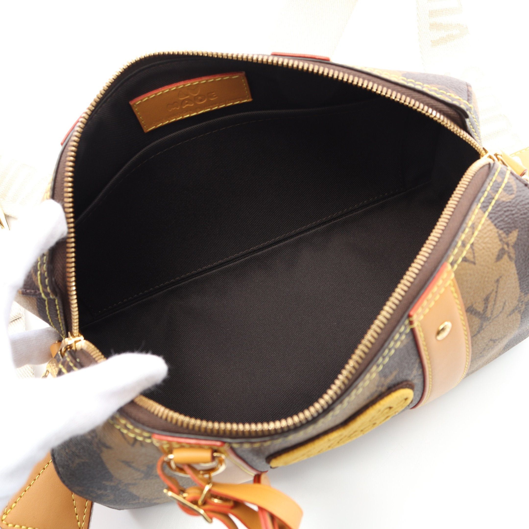 Louis Vuitton Louis Vuitton Louis Vuitton * Nigo City Keepall Monogram Stripe Lv Squared Shoulder Bag Leather Brown Light Size ONE SIZE - 3 Thumbnail