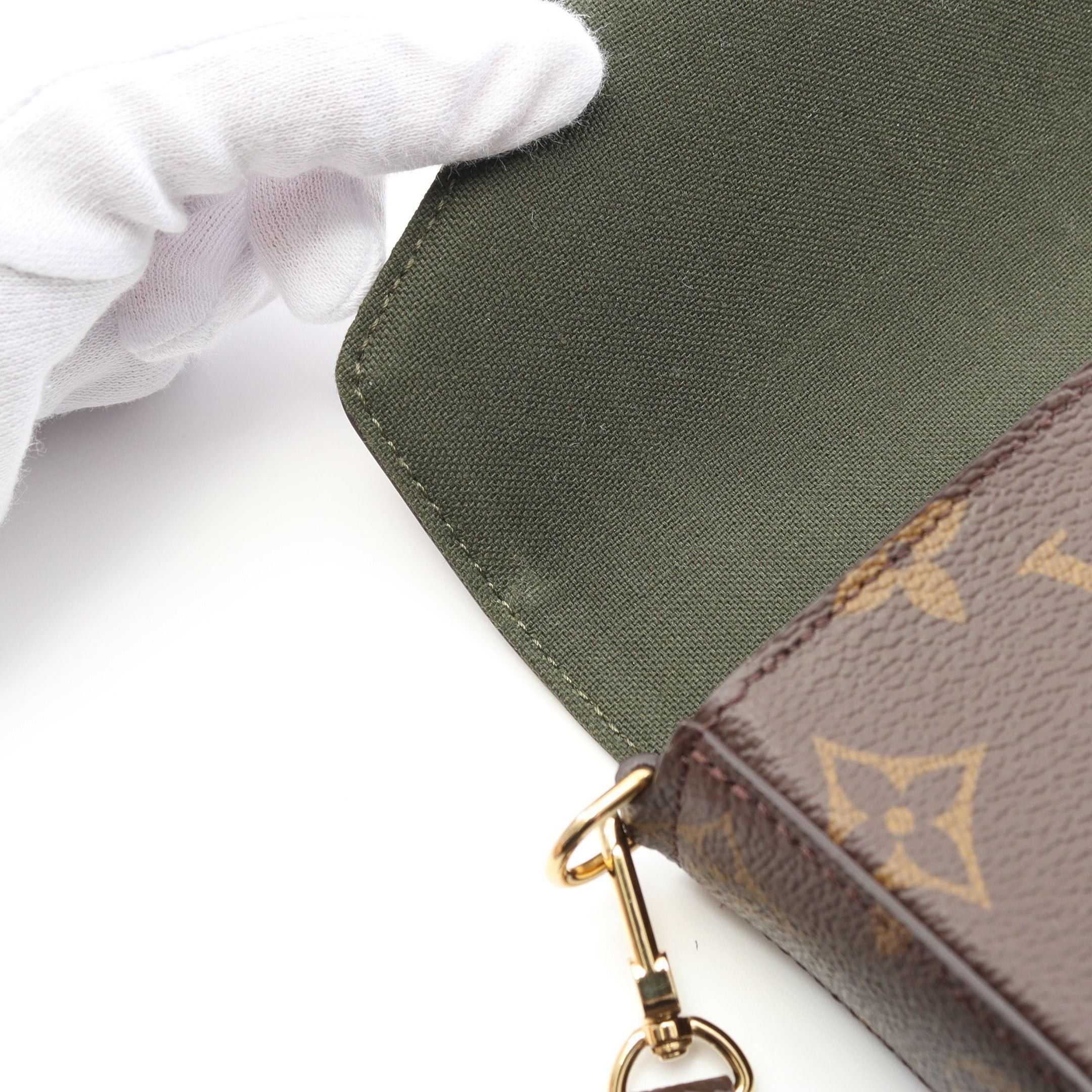 Louis Vuitton Louis Vuitton Multy Pochette Felicie Monogram Shoulder Bag Brown Dark Green Size ONE SIZE - 5 Thumbnail