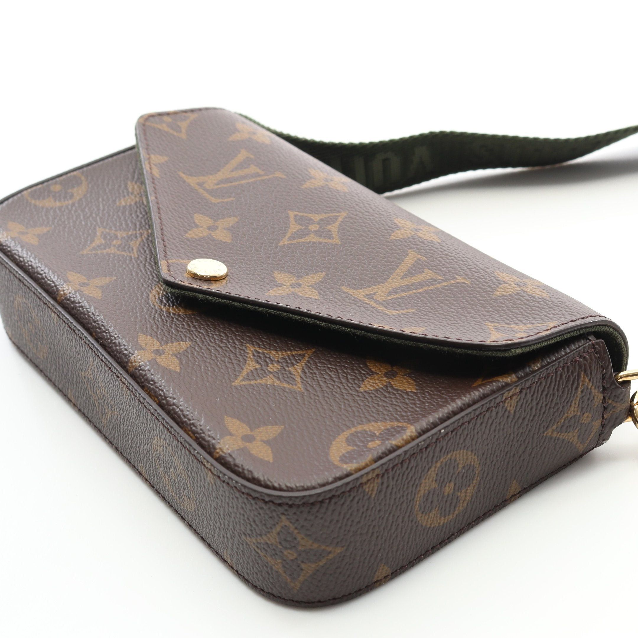 Louis Vuitton Louis Vuitton Multy Pochette Felicie Monogram Shoulder Bag Brown Dark Green Size ONE SIZE - 6 Thumbnail