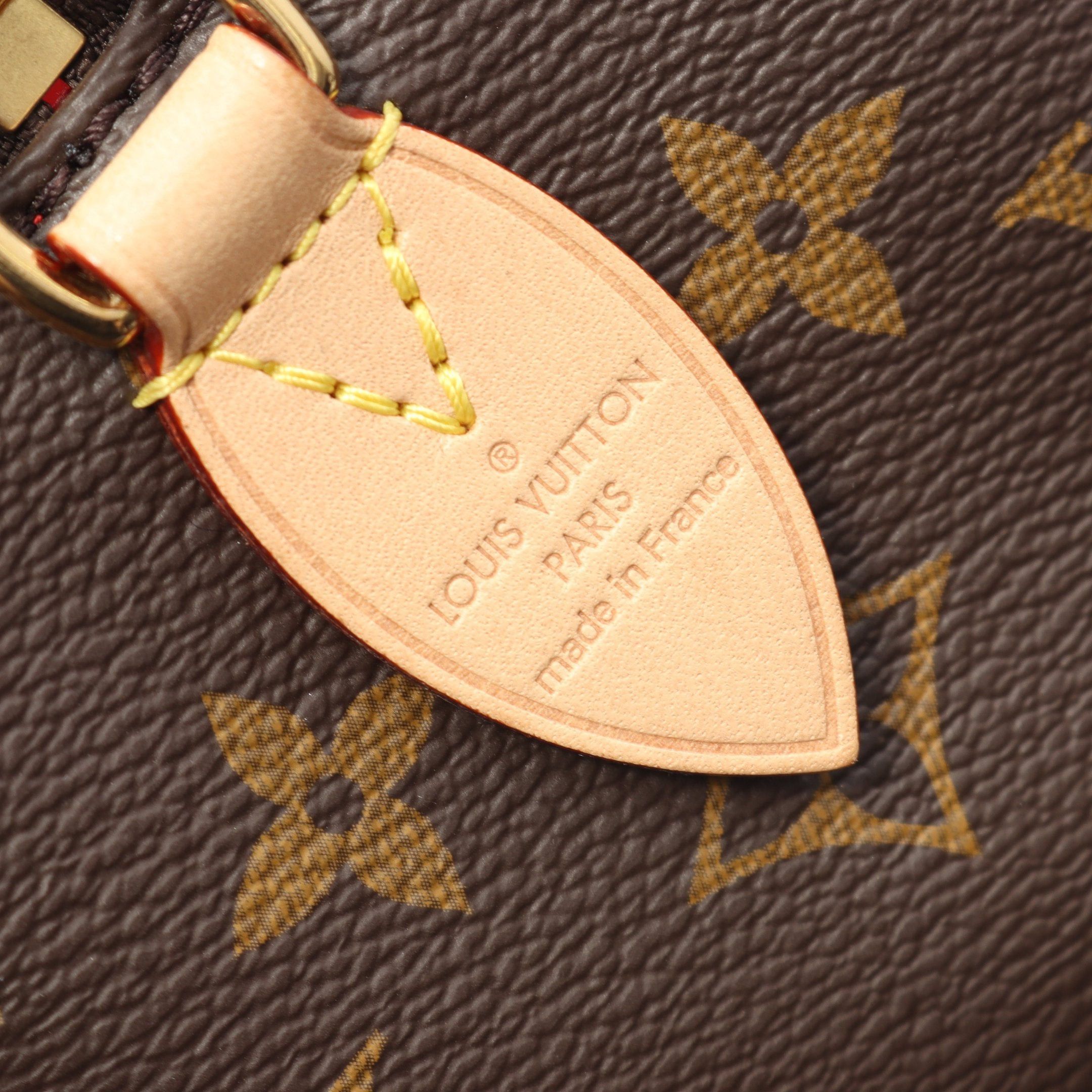 Louis Vuitton Louis Vuitton Speedy 20 Monogram Beige Handbag Leather Brown Size ONE SIZE - 4 Thumbnail