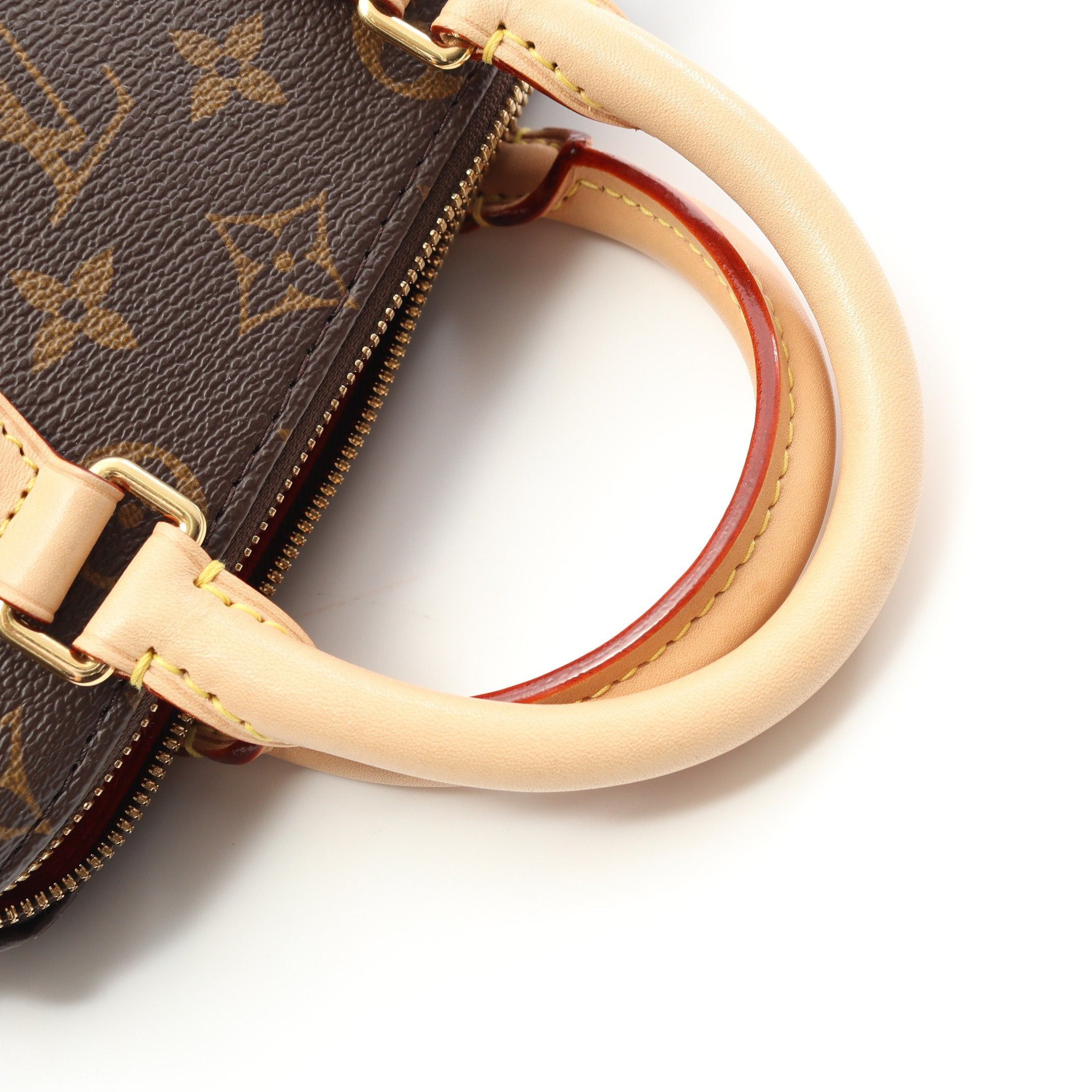 Louis Vuitton Louis Vuitton Speedy 20 Monogram Beige Handbag Leather Brown Size ONE SIZE - 5 Thumbnail