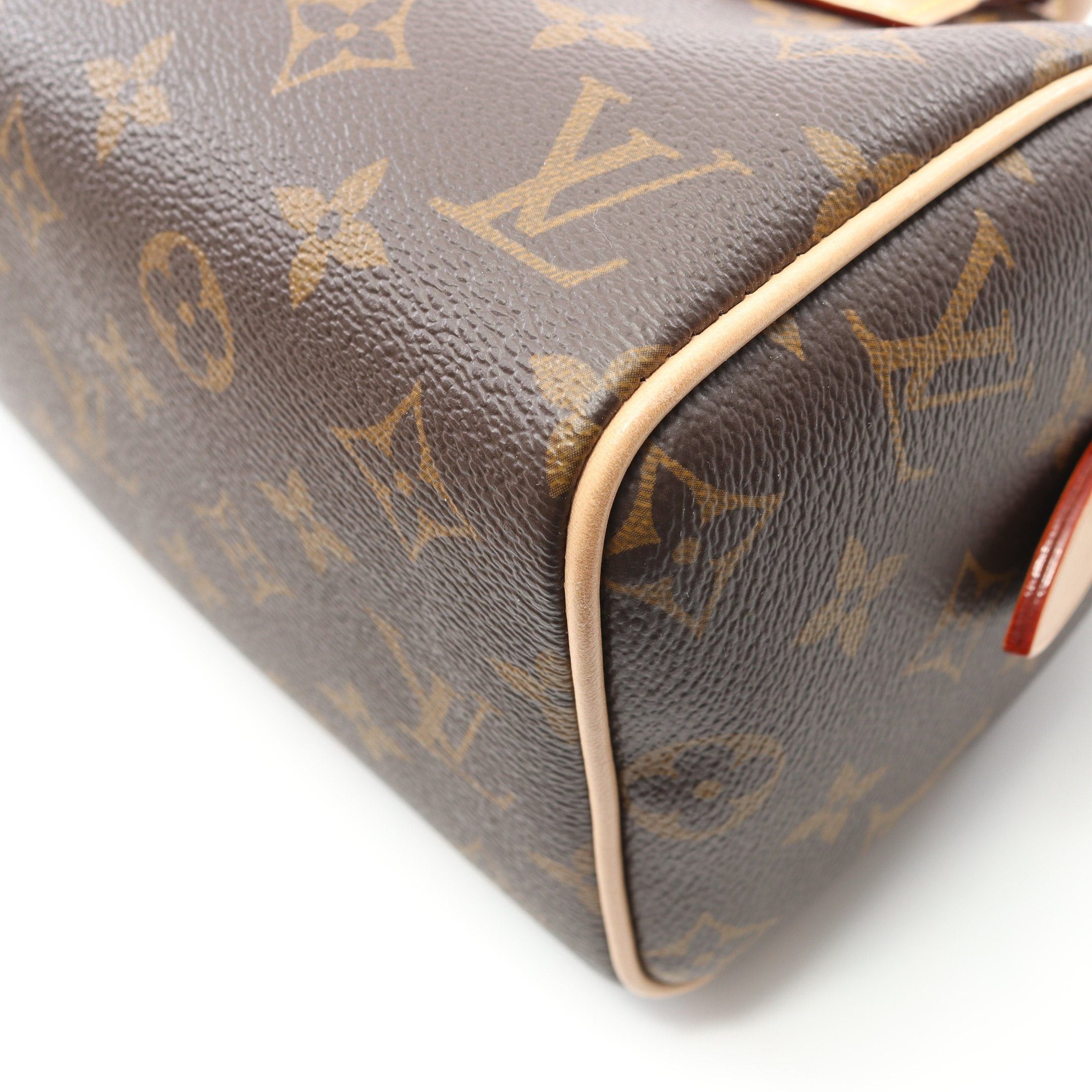 Louis Vuitton Louis Vuitton Speedy 20 Monogram Beige Handbag Leather Brown Size ONE SIZE - 6 Thumbnail