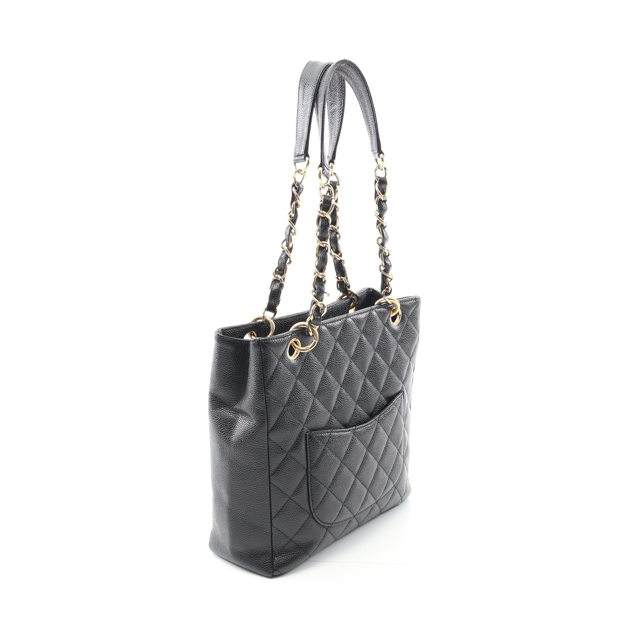 Chanel Chanel Matelasse Pst Chain Shoulder Bag Tote Caviar Skin Black Gold Hardware Size ONE SIZE - 2 Thumbnail