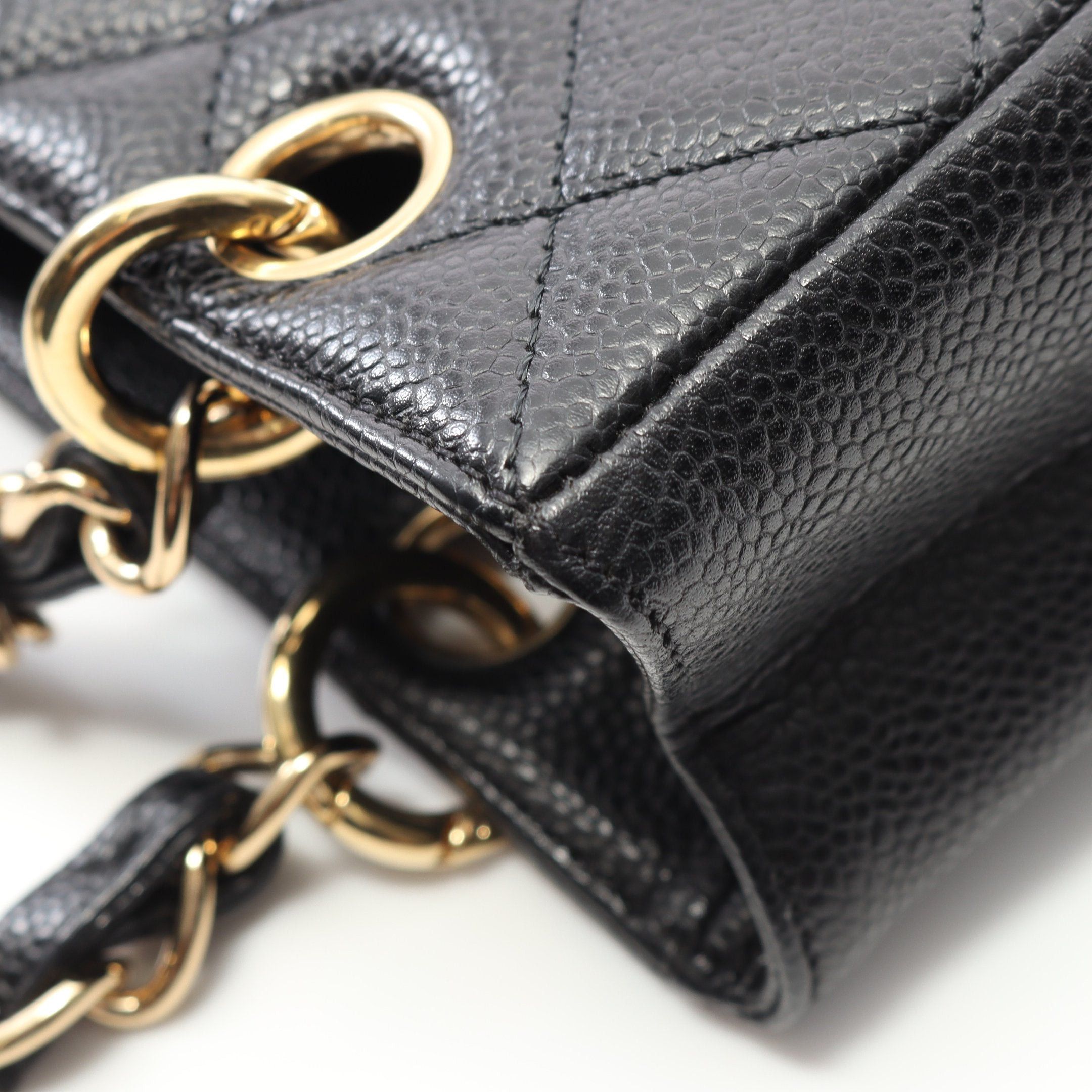 Chanel Chanel Matelasse Pst Chain Shoulder Bag Tote Caviar Skin Black Gold Hardware Size ONE SIZE - 7 Thumbnail