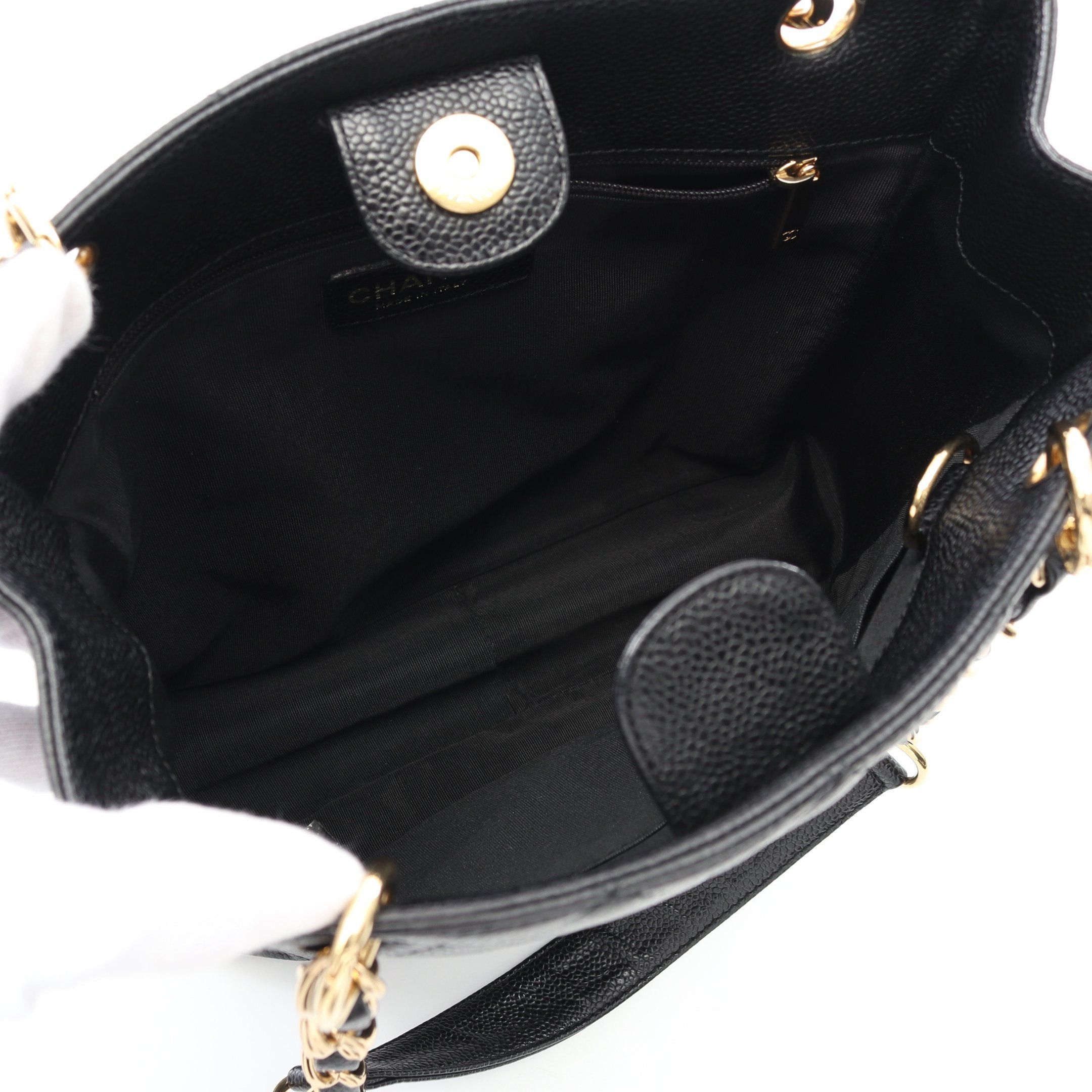 Chanel Chanel Matelasse Pst Chain Shoulder Bag Tote Caviar Skin Black Gold Hardware Size ONE SIZE - 3 Thumbnail