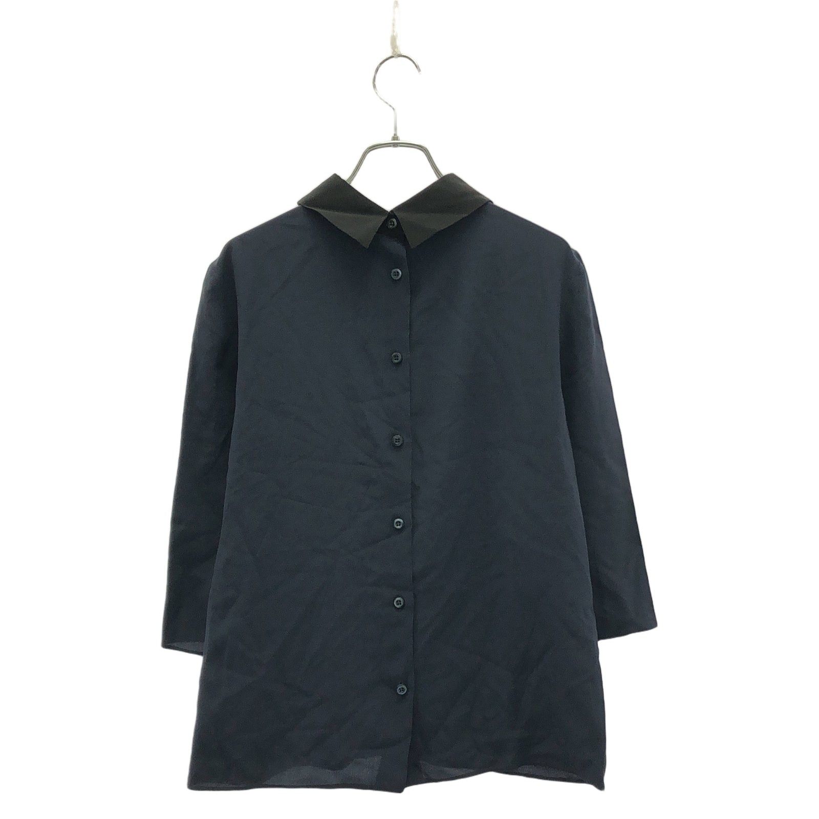 Prada Prada Shirt Blouse Silk Navy Size ONE SIZE - 2 Thumbnail