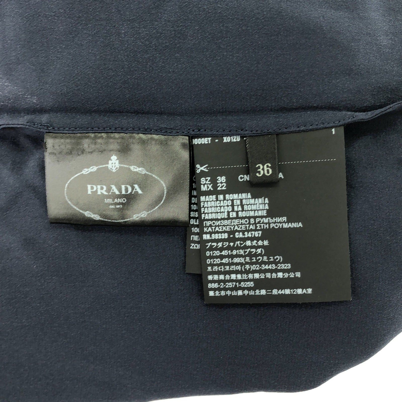 Prada Prada Shirt Blouse Silk Navy Size ONE SIZE - 6 Thumbnail