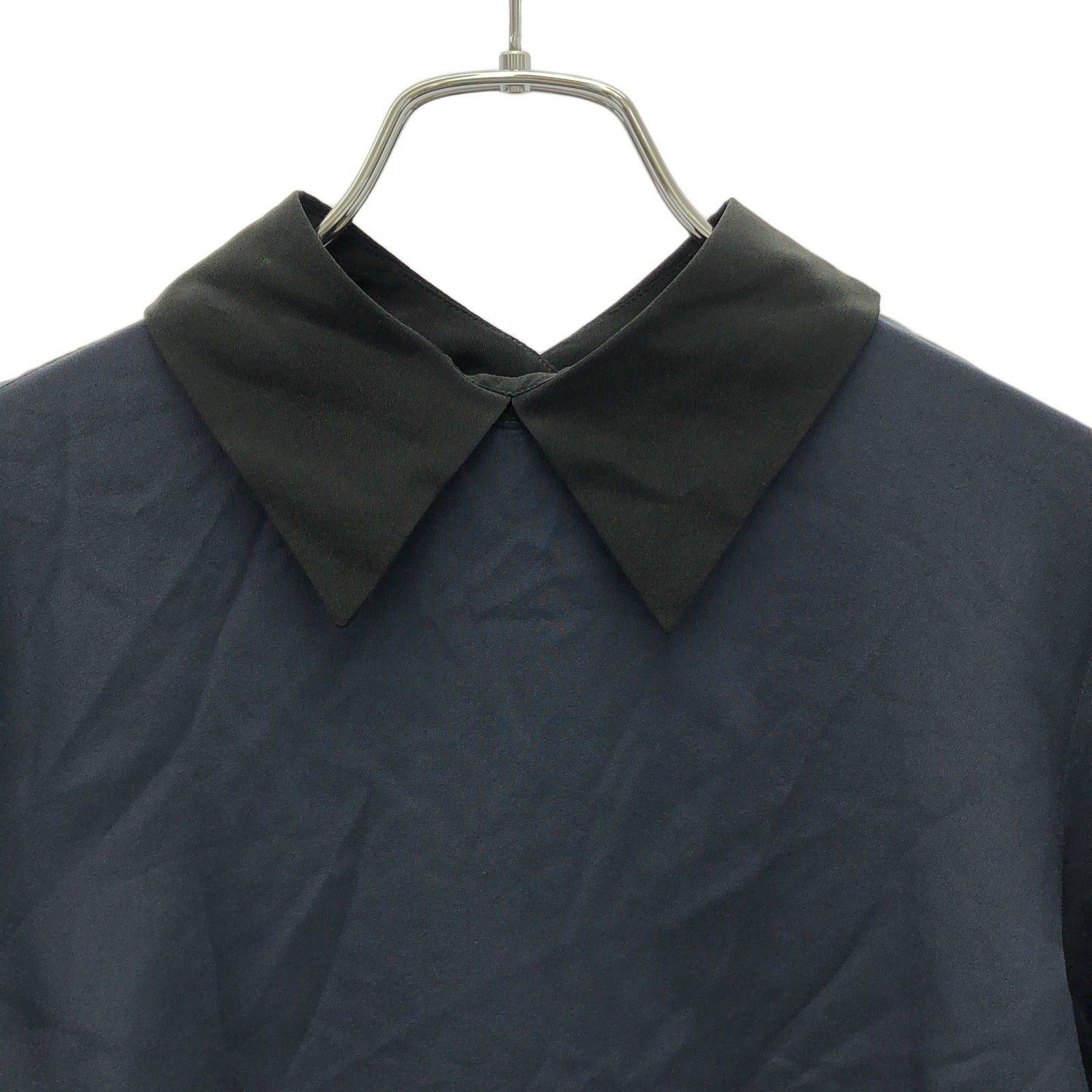 Prada Prada Shirt Blouse Silk Navy Size ONE SIZE - 3 Thumbnail