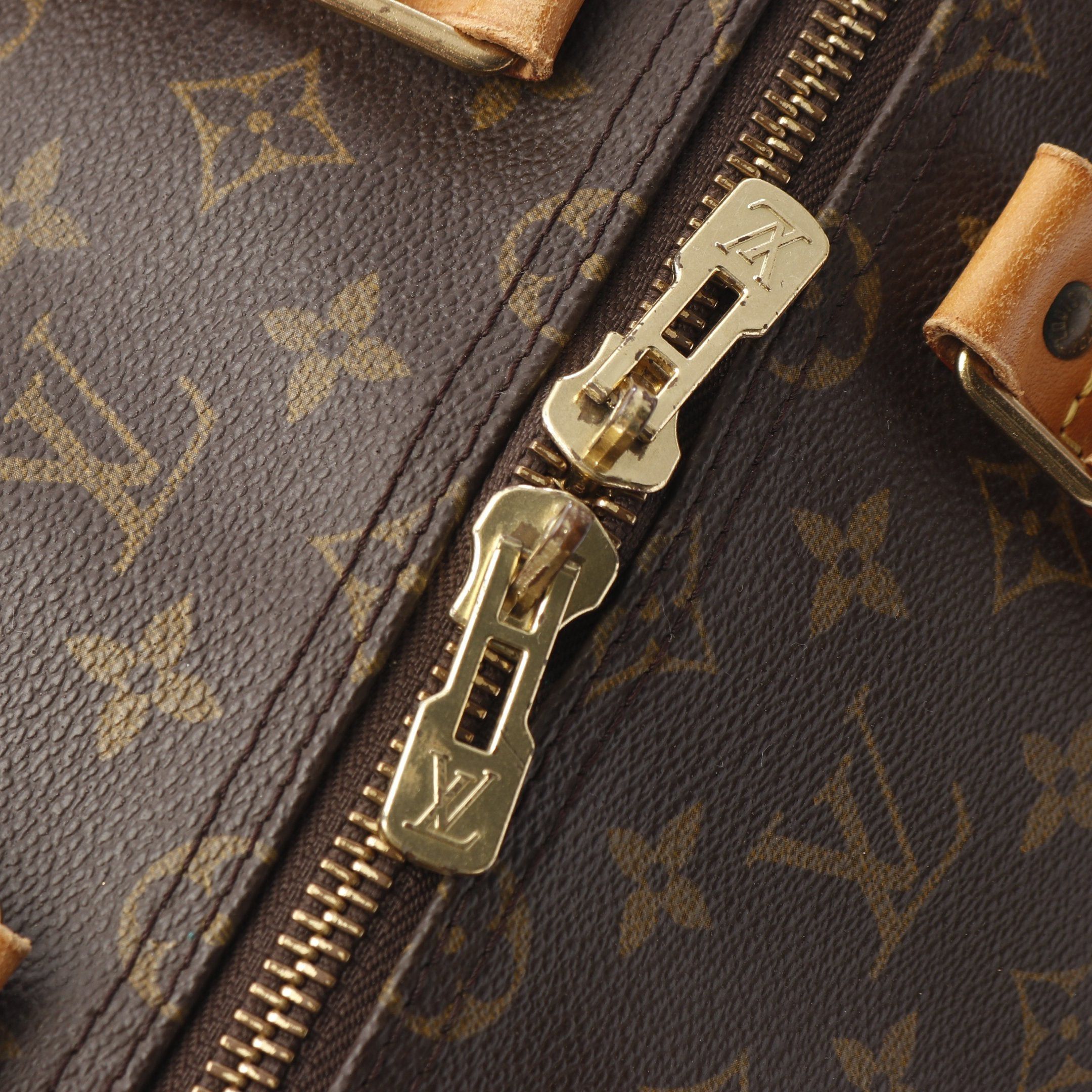 Louis Vuitton Louis Vuitton Keepall 55 Monogram Boston Bag Leather Brown Size ONE SIZE - 10 Thumbnail