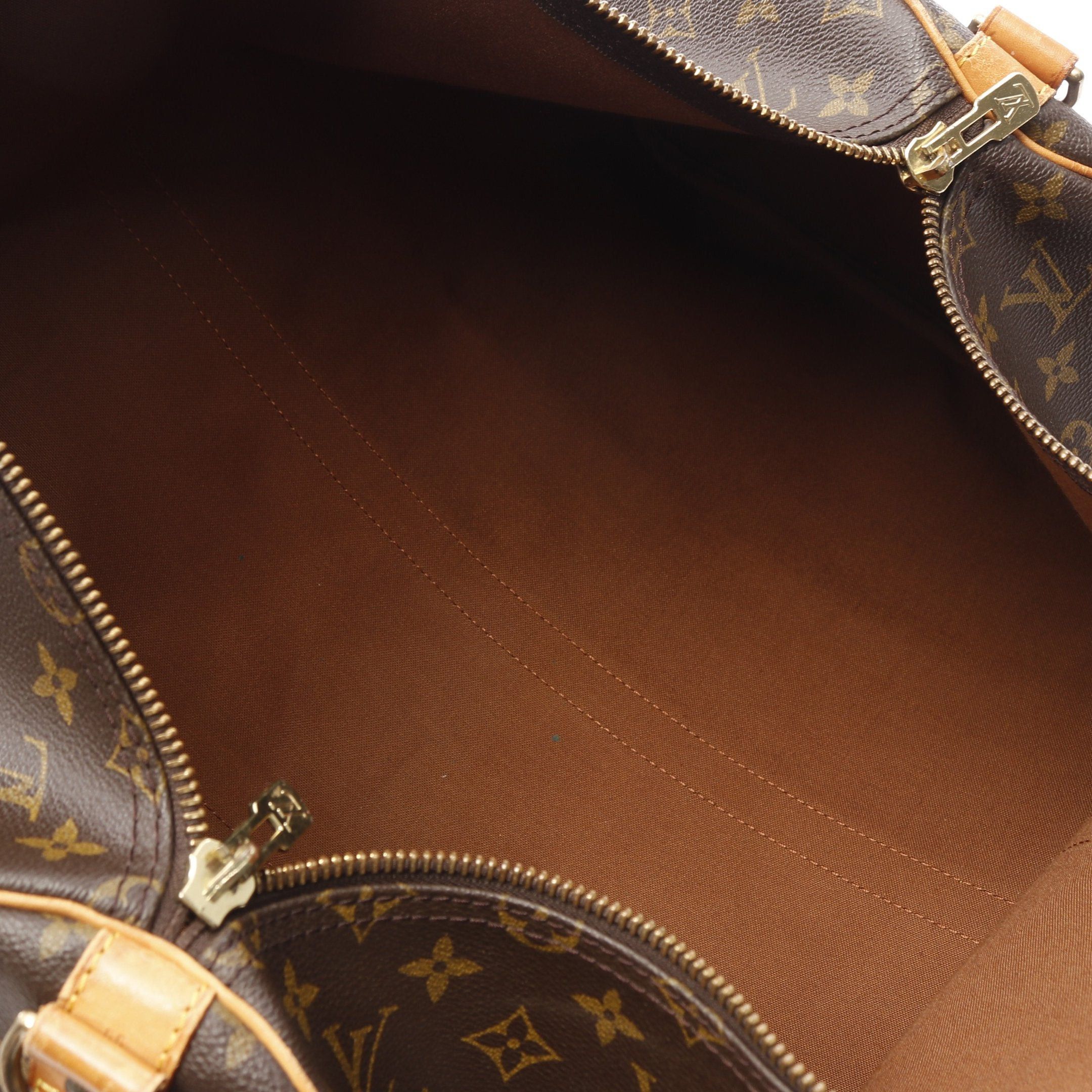 Louis Vuitton Louis Vuitton Keepall 55 Monogram Boston Bag Leather Brown Size ONE SIZE - 3 Thumbnail