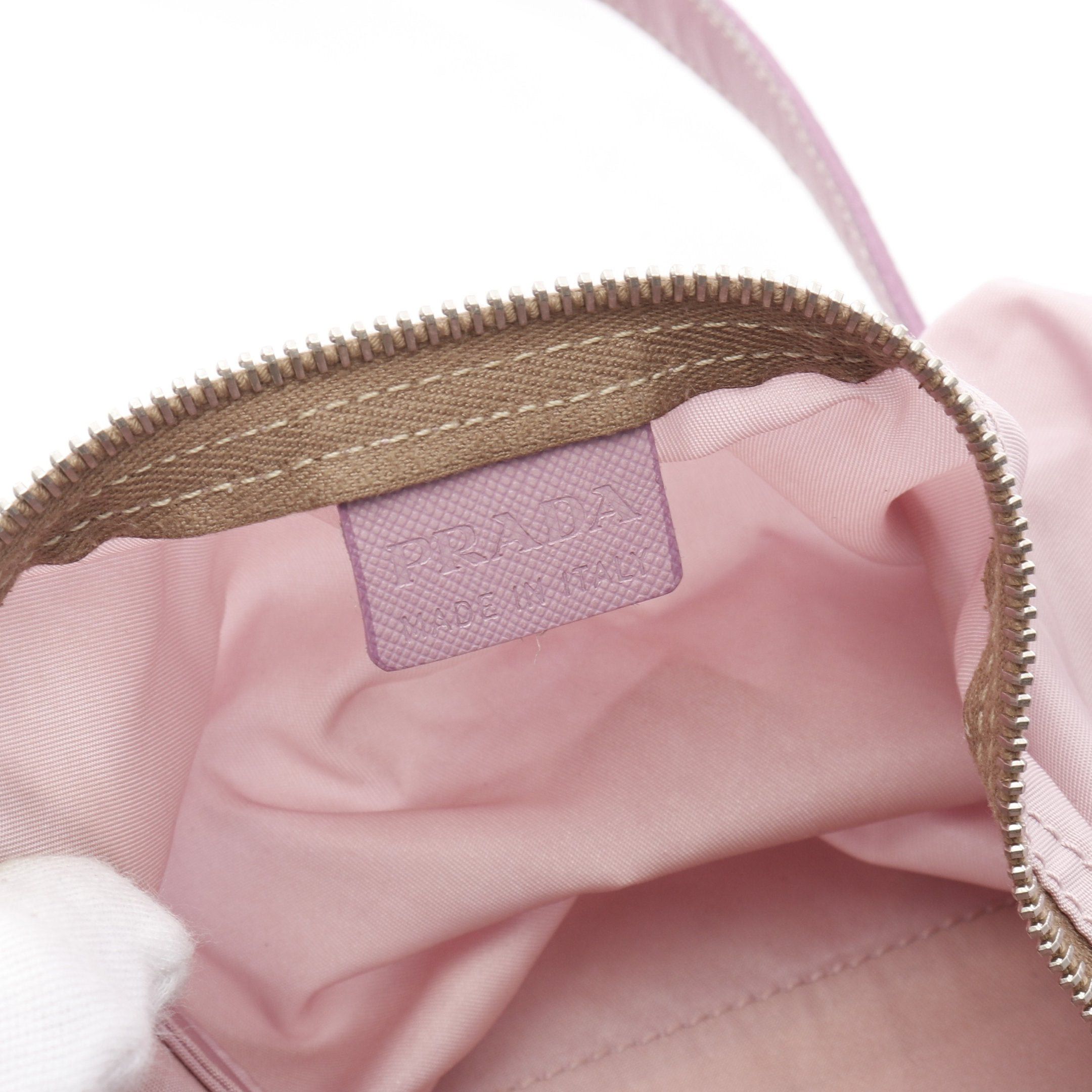 Prada Prada Handbag Nylon Saffiano Leather Pink Size ONE SIZE - 4 Thumbnail
