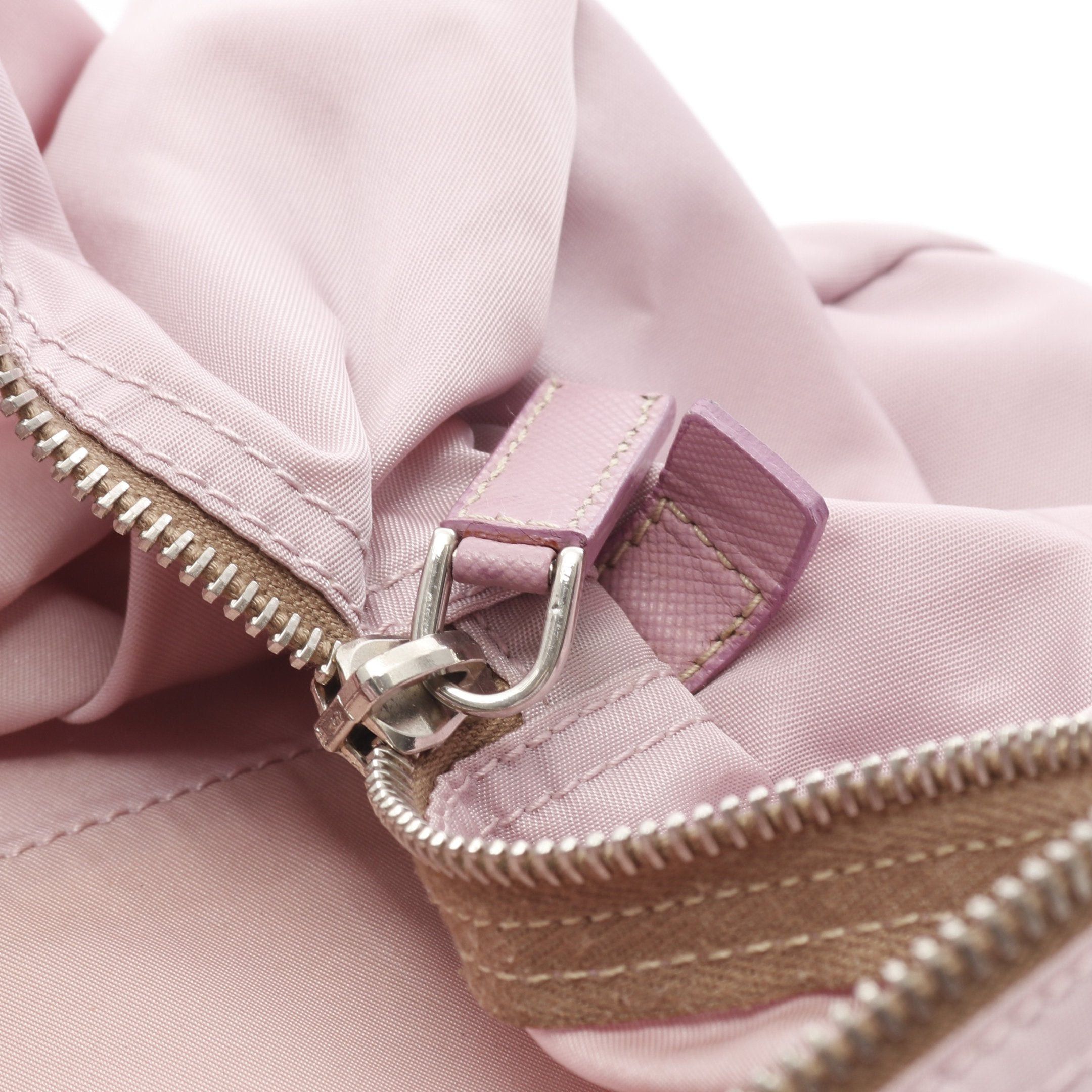 Prada Prada Handbag Nylon Saffiano Leather Pink Size ONE SIZE - 10 Thumbnail
